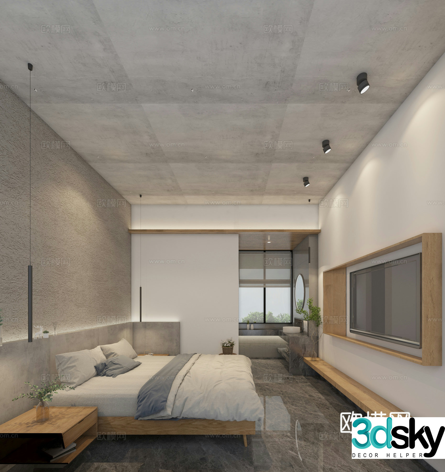 Wabi Sabi B&B Bedroom Guest Room 3D Model