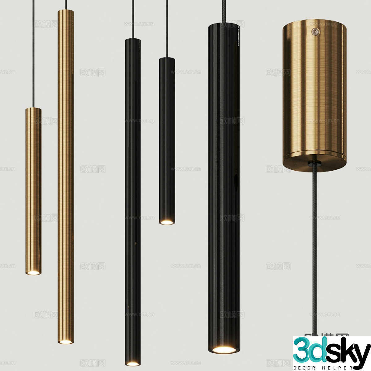 Light luxury chandelier 3d model
