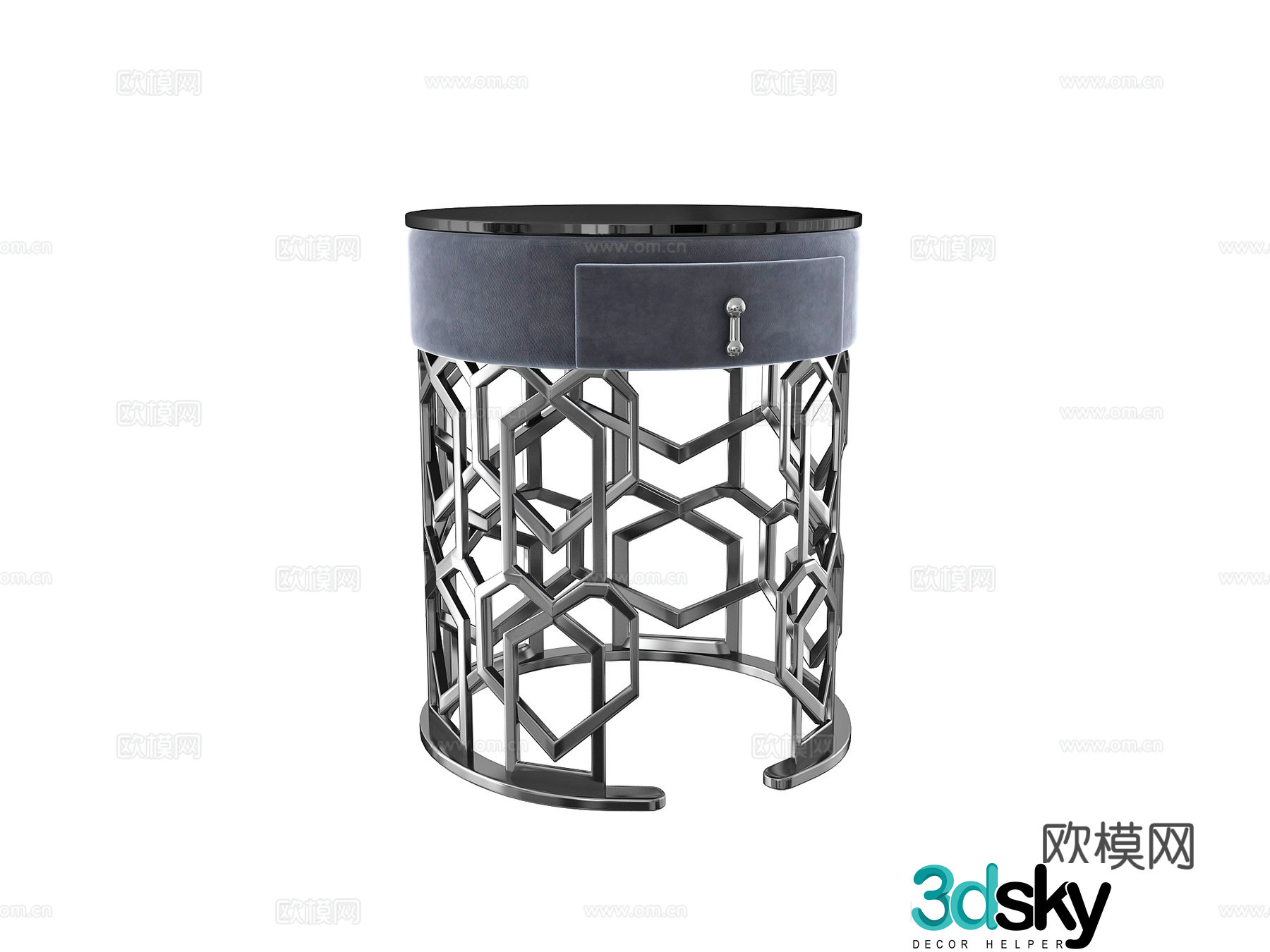 Round table and side table 3D model