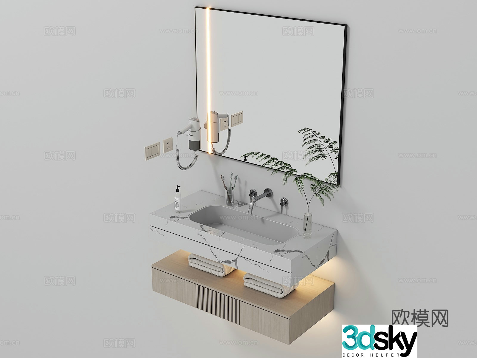 Modern washbasin 3d model