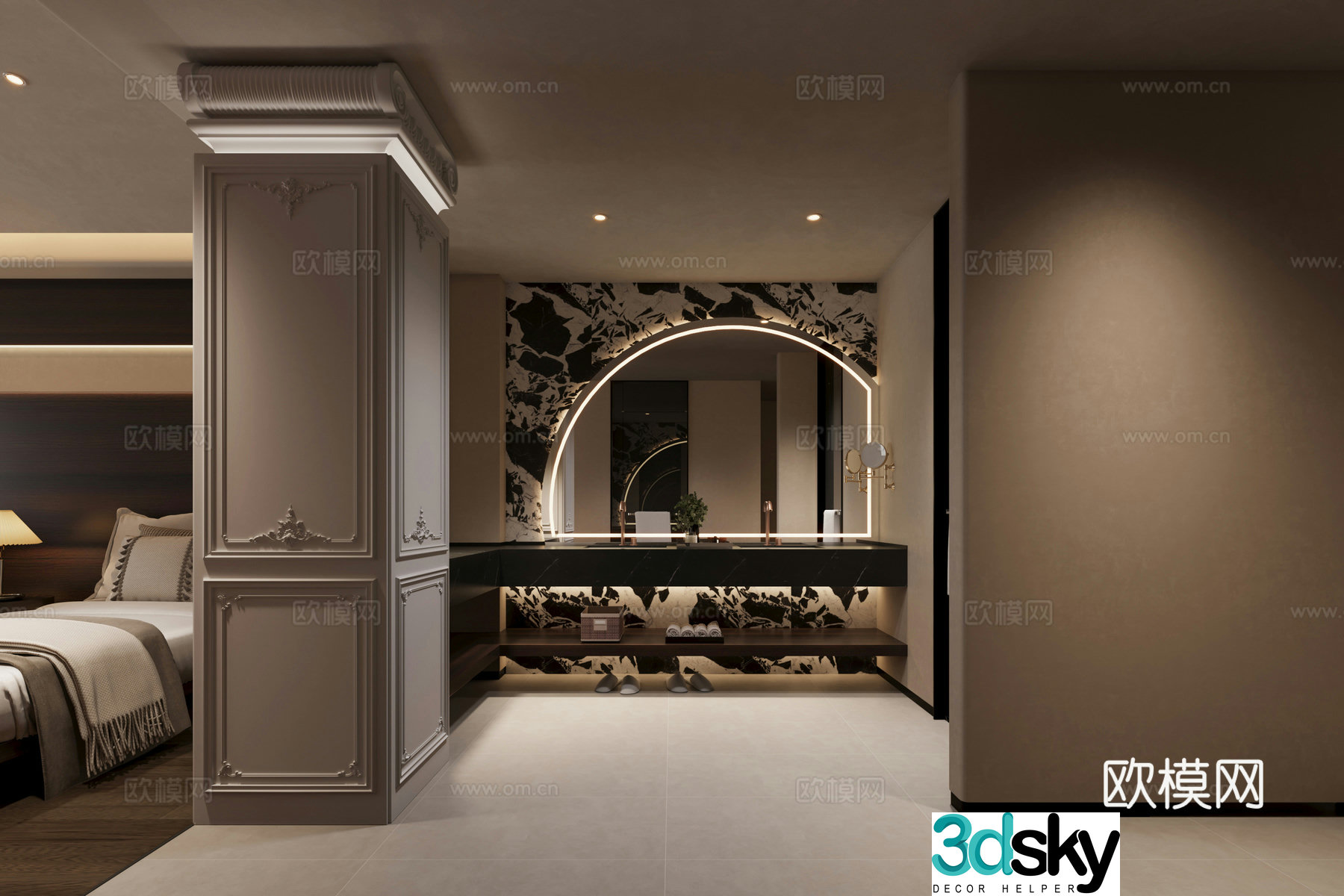 French washbasin dry area 3d model