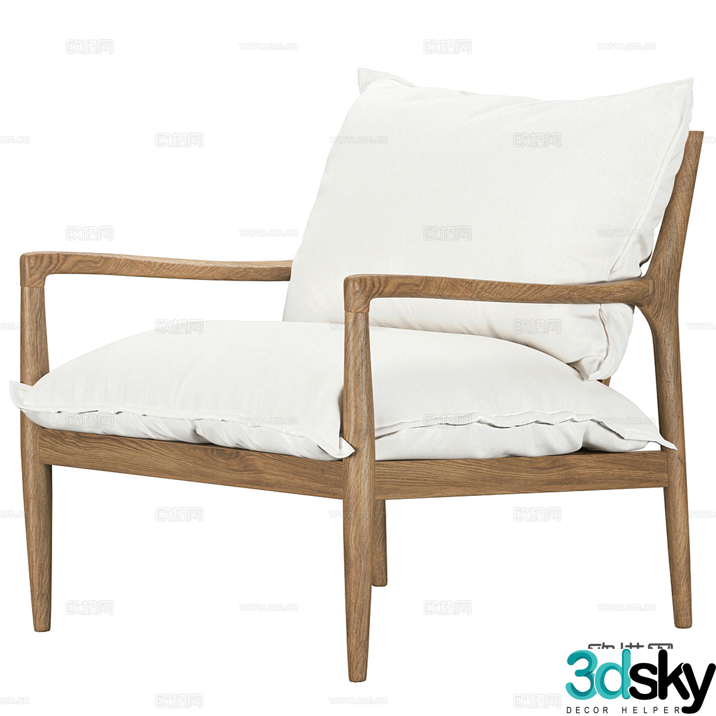 Wabi-sabi chair leisure chair 3d model