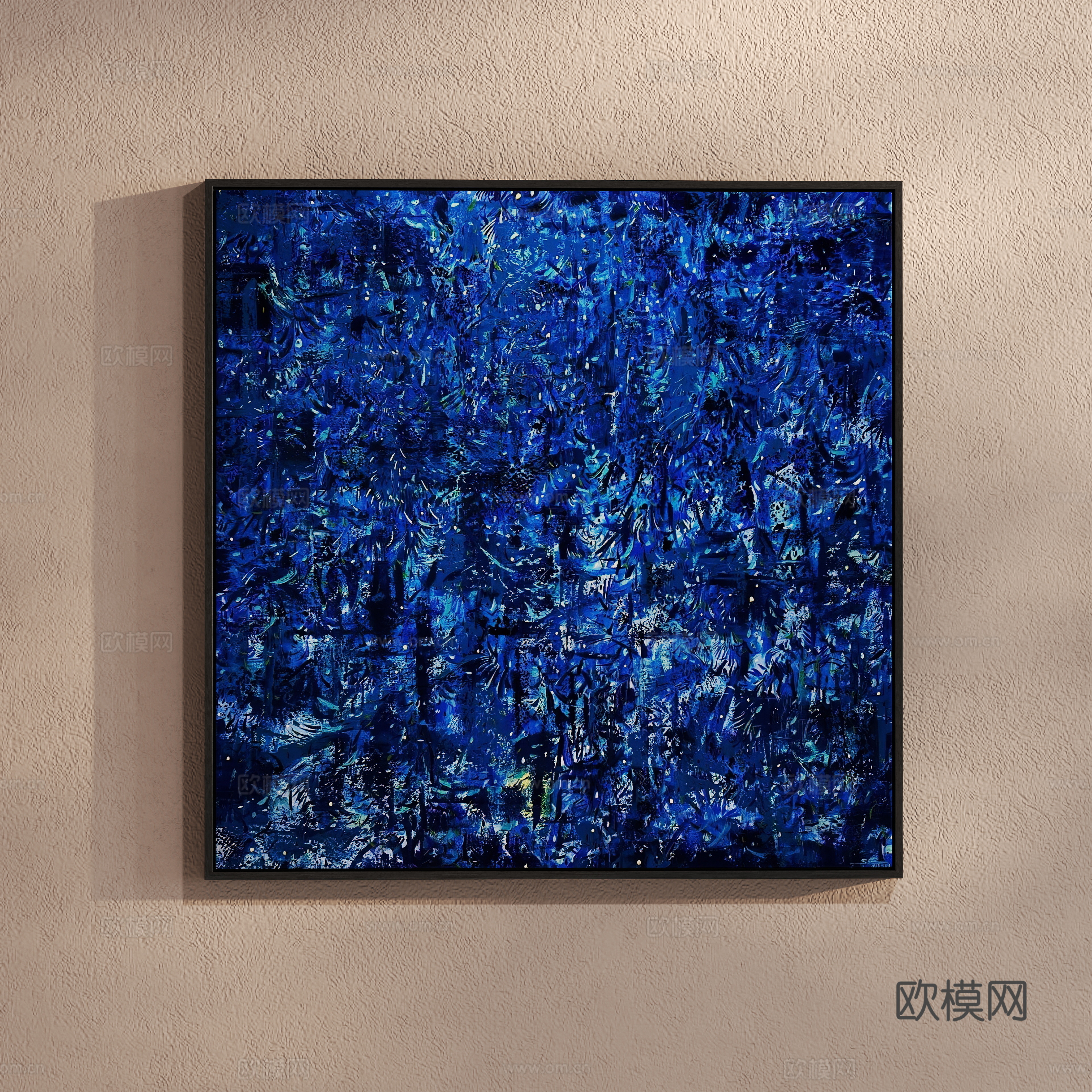 Modern texture painting decorative painting 3d model