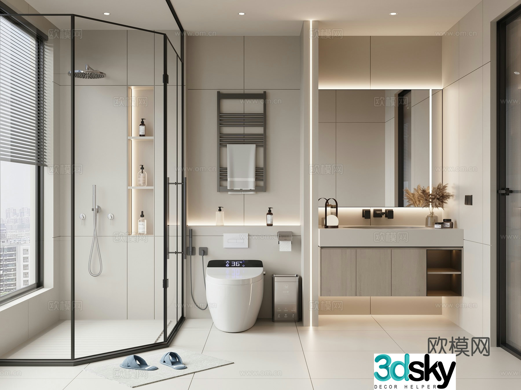 Modern bathroom bathroom 3d model