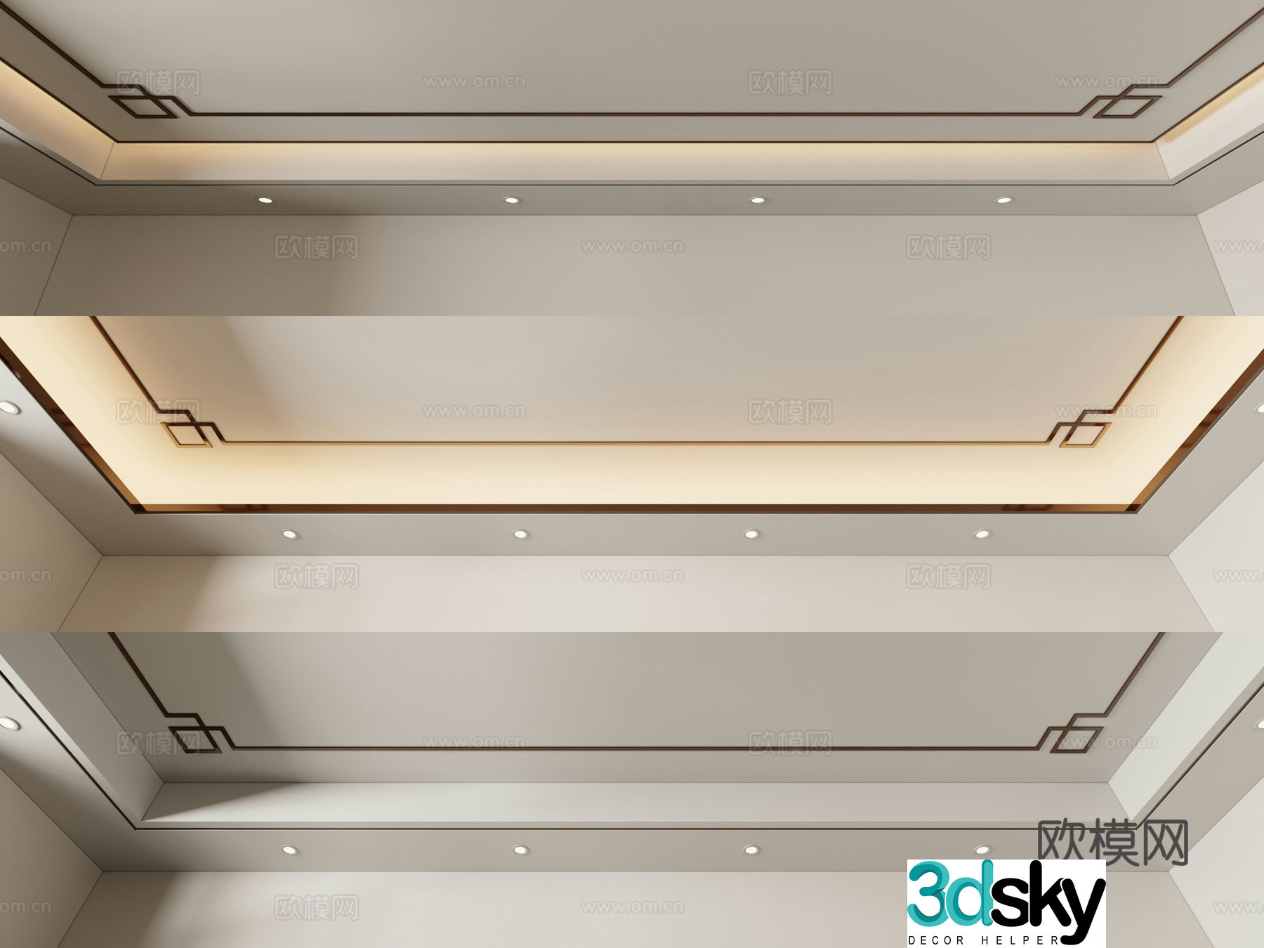 New Chinese style ceiling 3D model