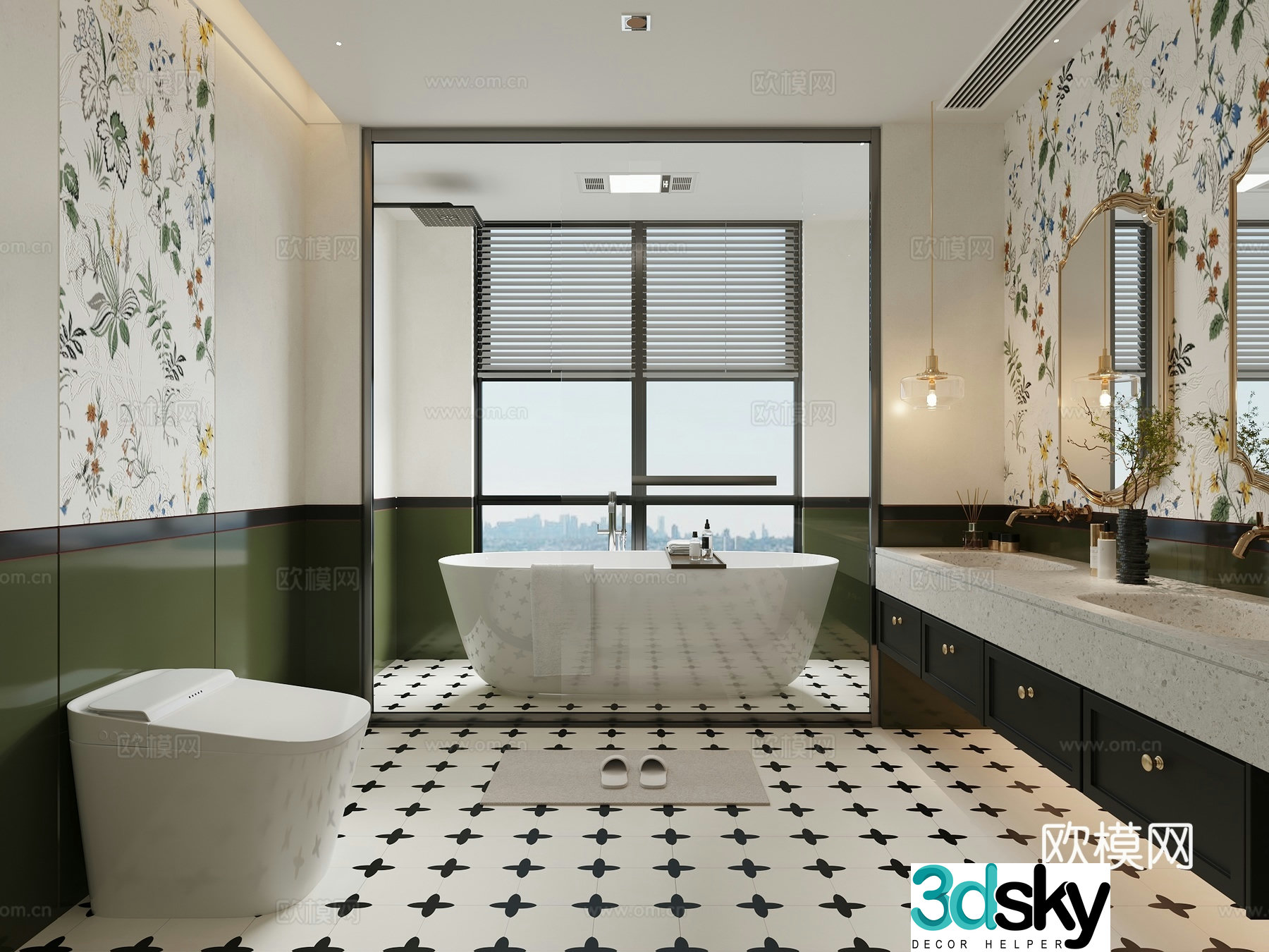French bathroom bathroom 3d model