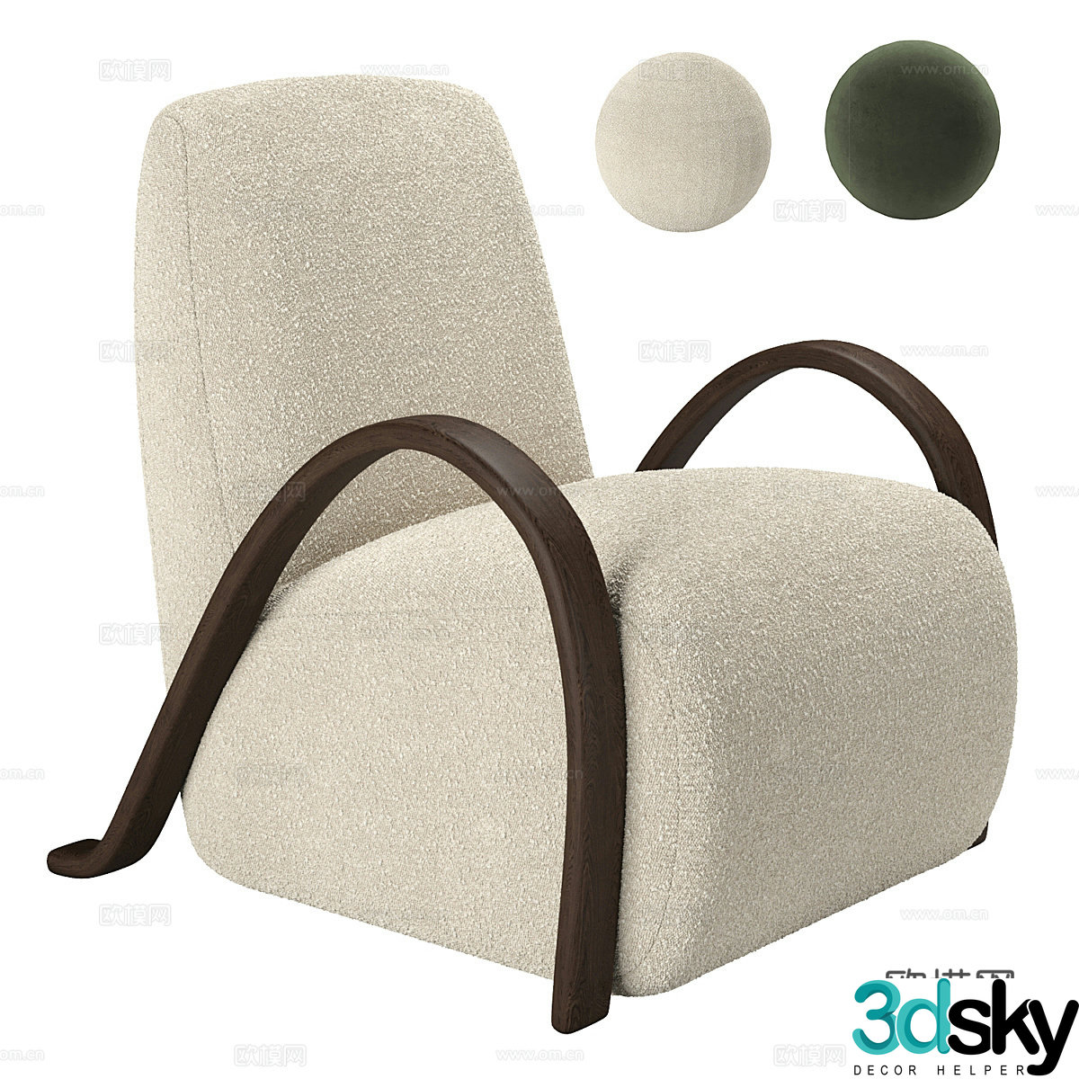 Modern single sofa 3d model