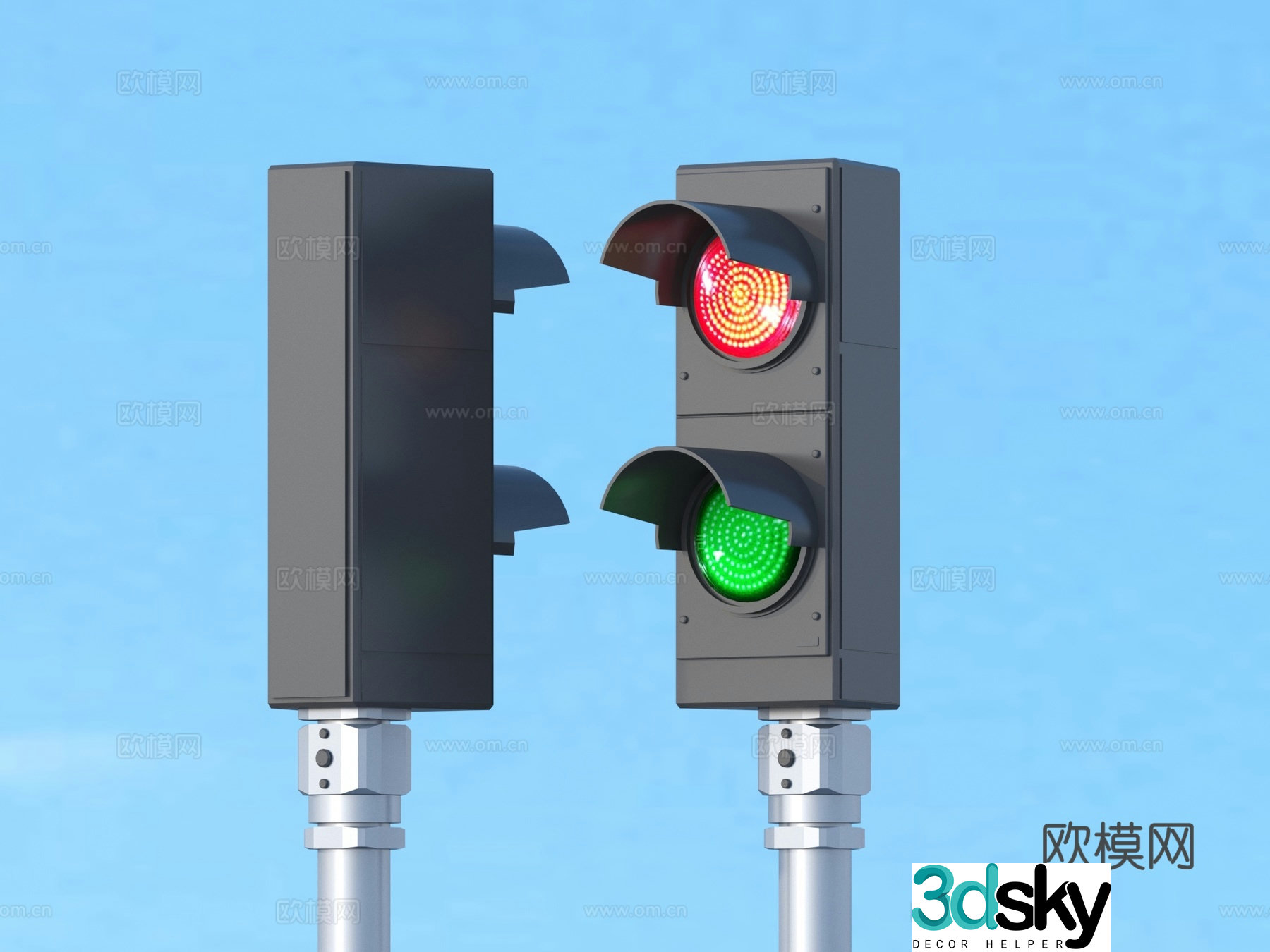 traffic light traffic light indicator 3d model