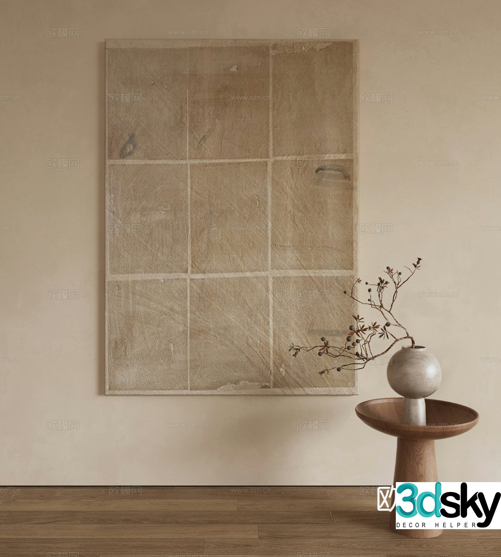 Modern texture painting decorative painting 3d model