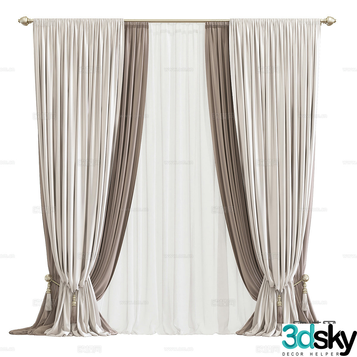 Curtains Window Screen 3d model
