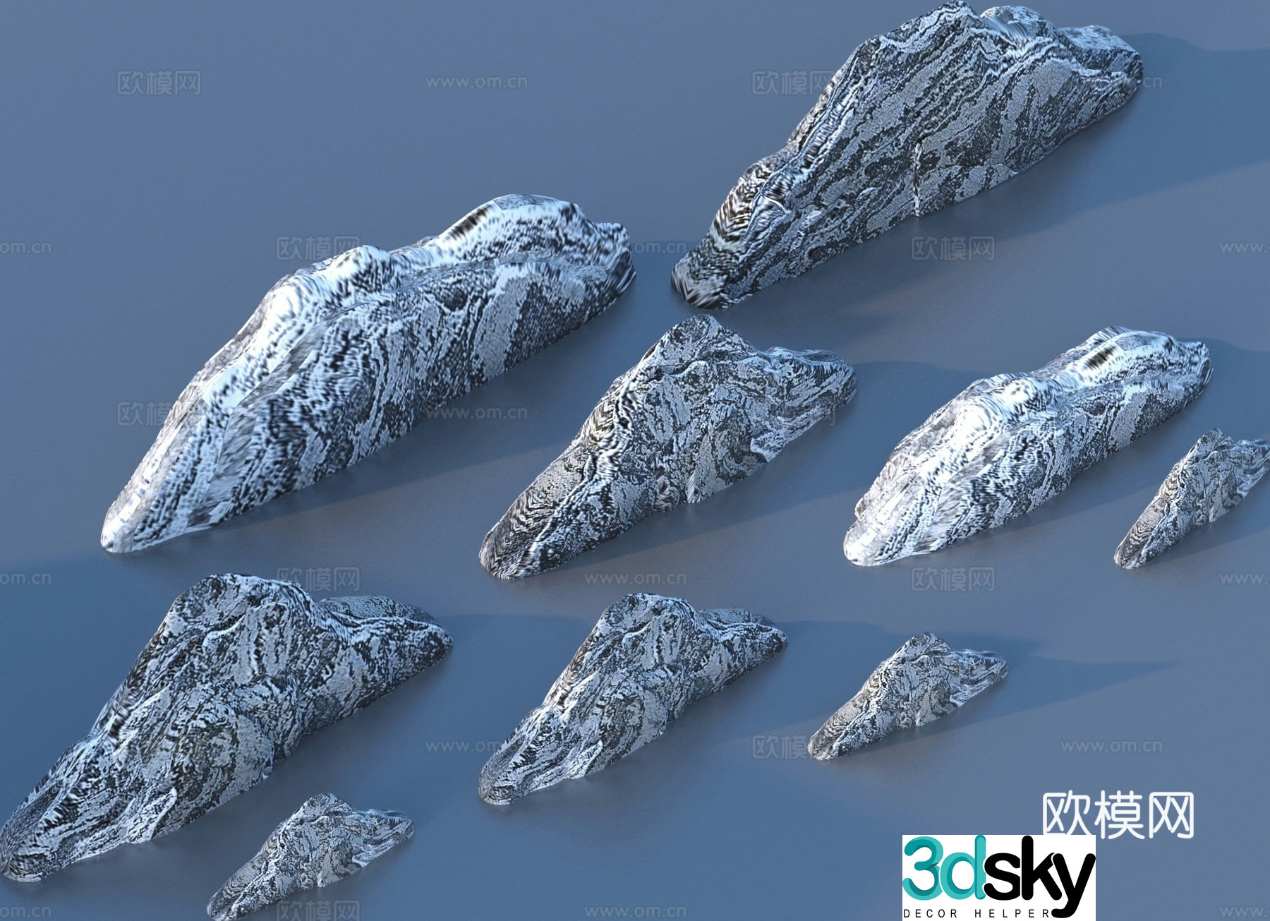 rockery stone stone landscape stone 3d model
