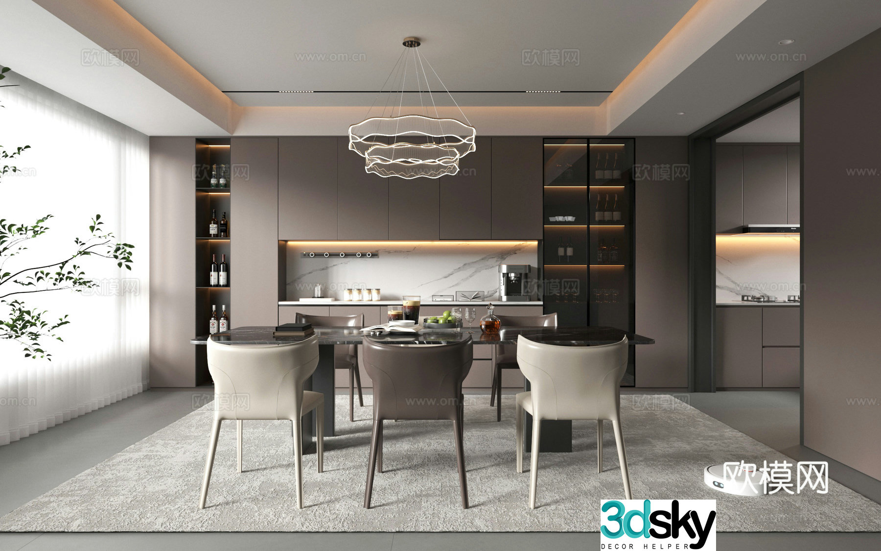 Modern restaurant 3d model