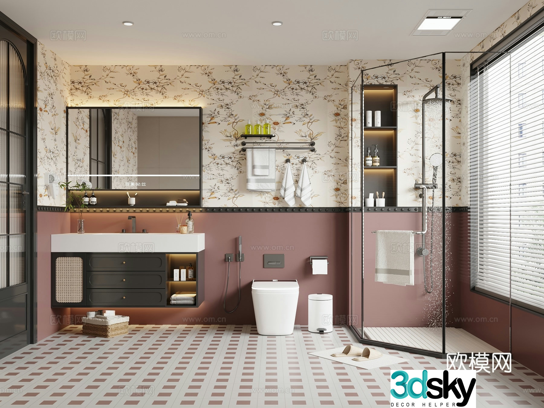 French bathroom bathroom 3d model