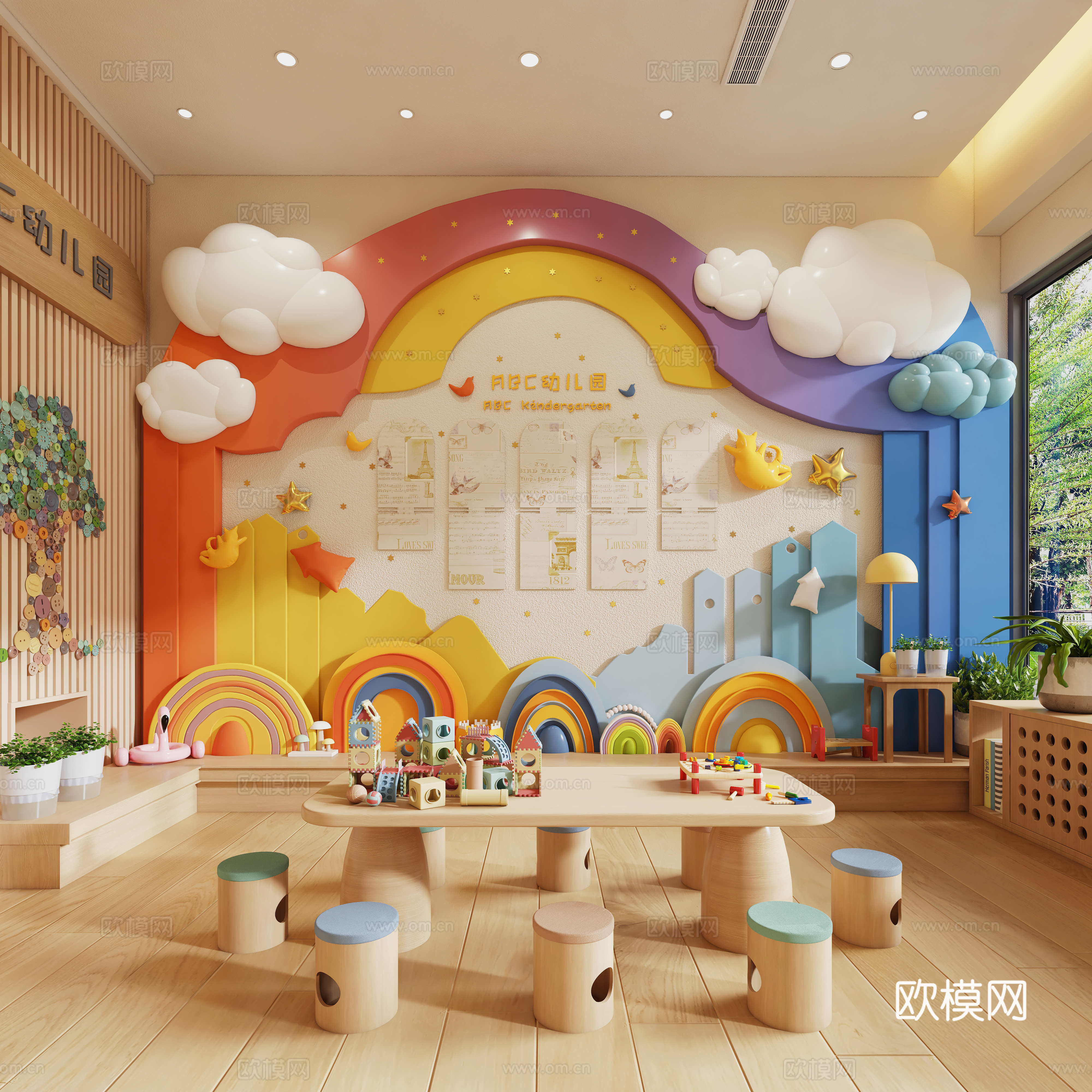 Modern kindergarten activity room 3D model
