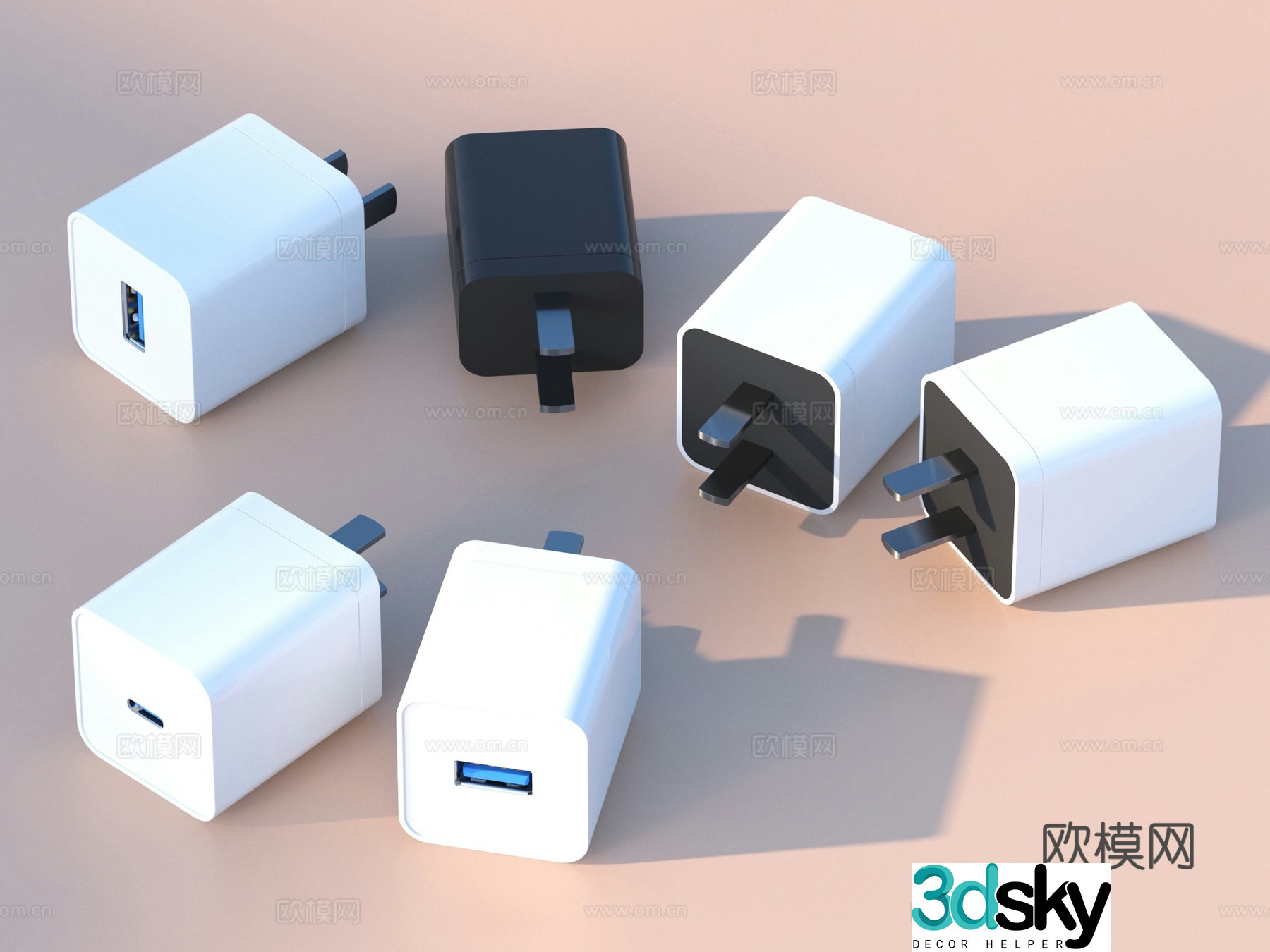 Charging head Charger Mobile phone charging head 3D model