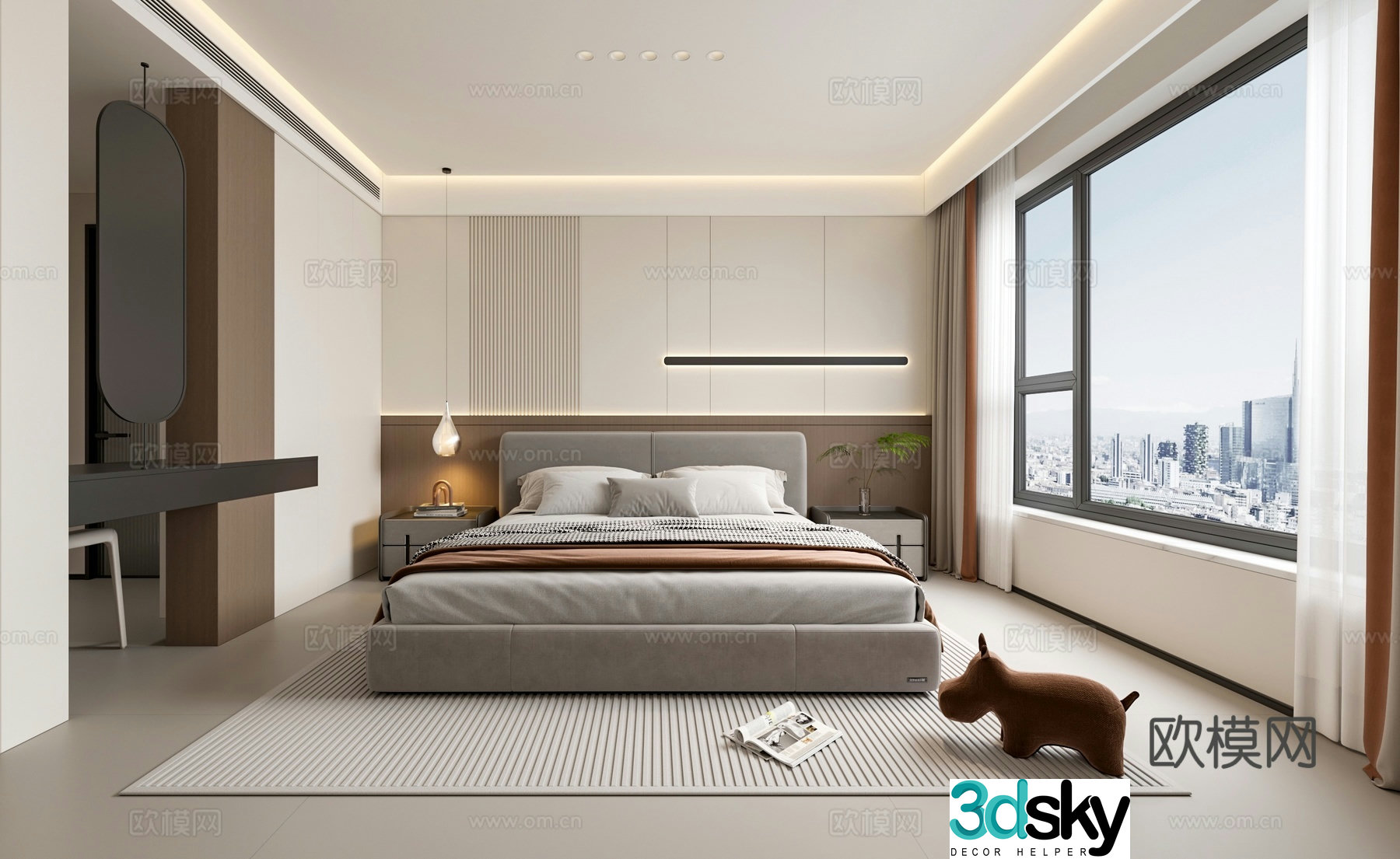 Modern bedroom master bedroom 3d model