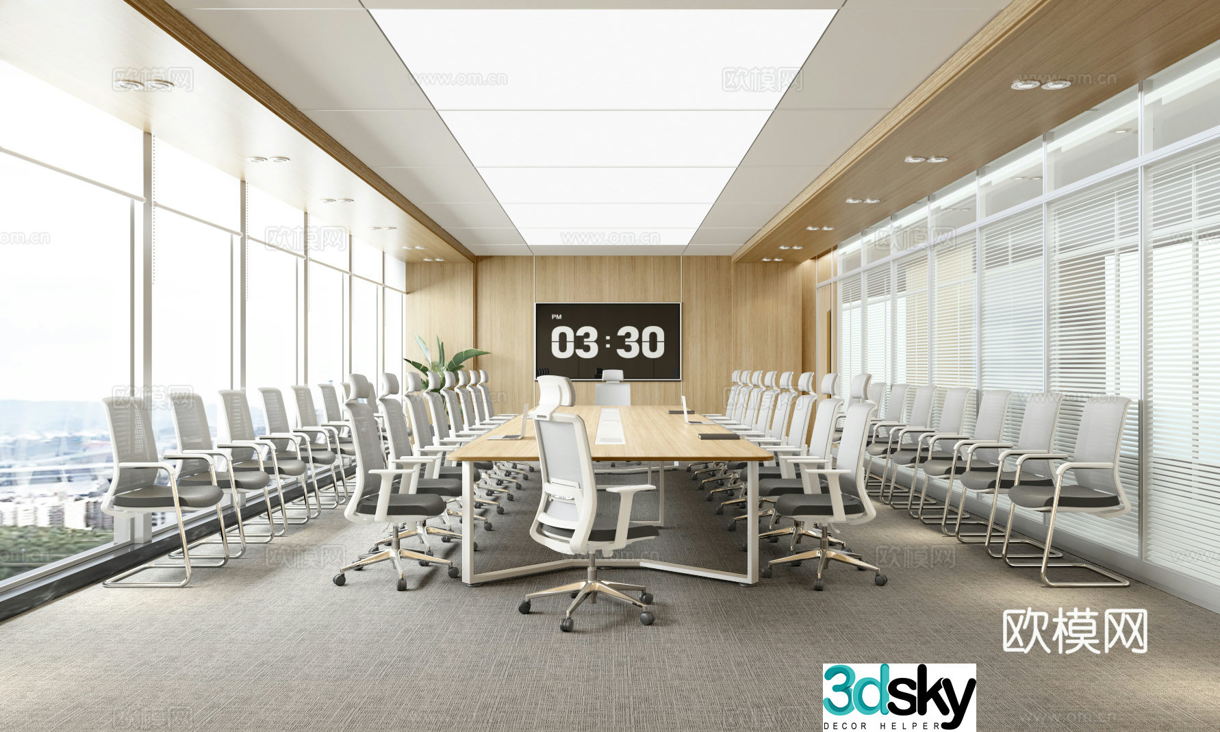 Modern conference room training room 3d model