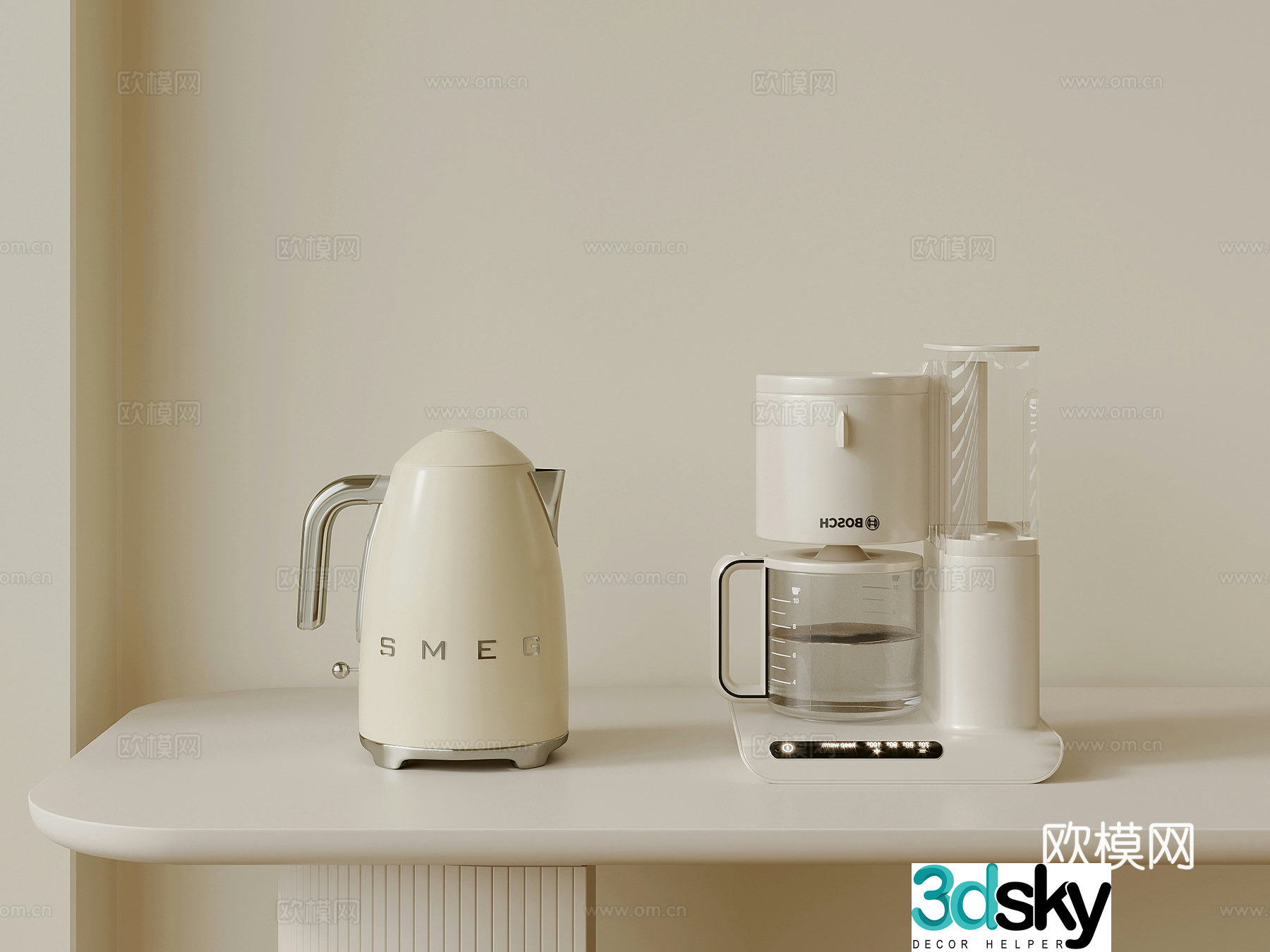 Modern hot water kettle coffee machine 3d model