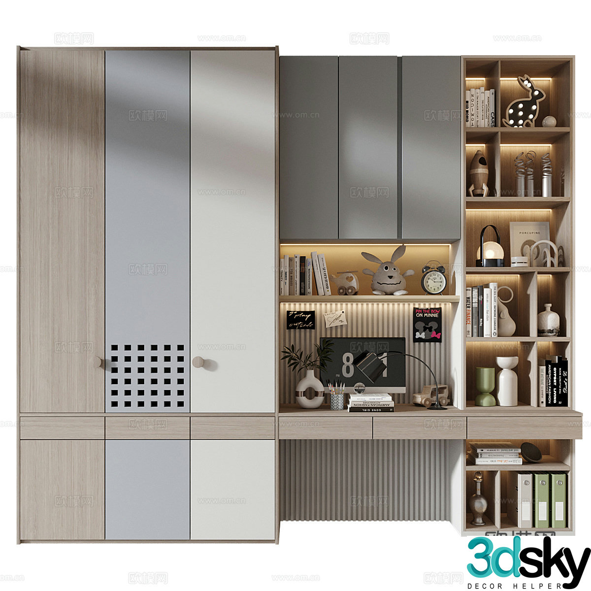 Modern children’s wardrobe 3d model