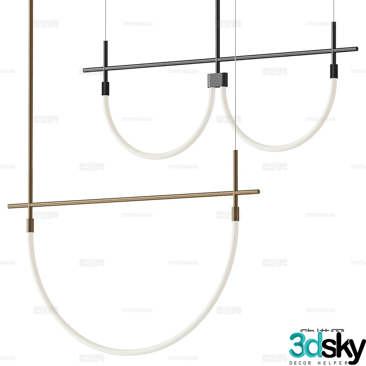 Aromas Cram creative chandelier 3d model