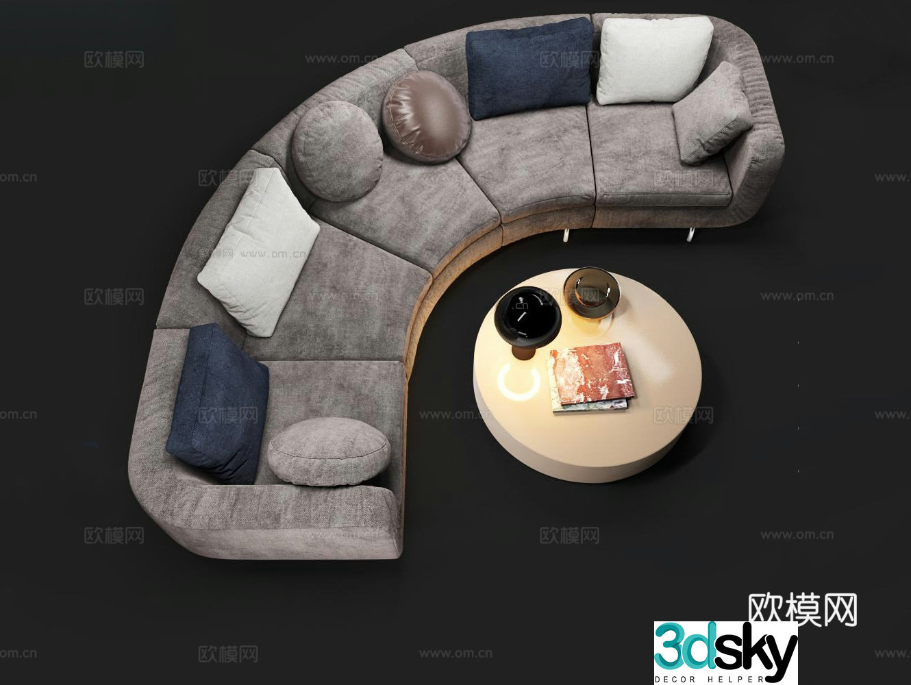Curved sofa special shaped sofa 3d model