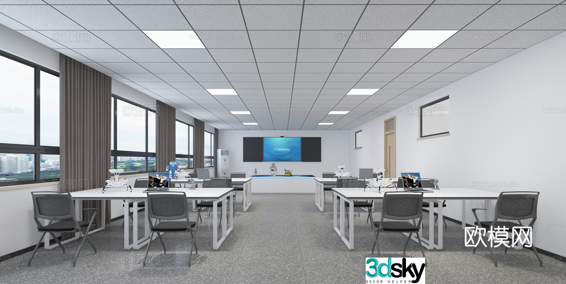 Modern classroom 3d model