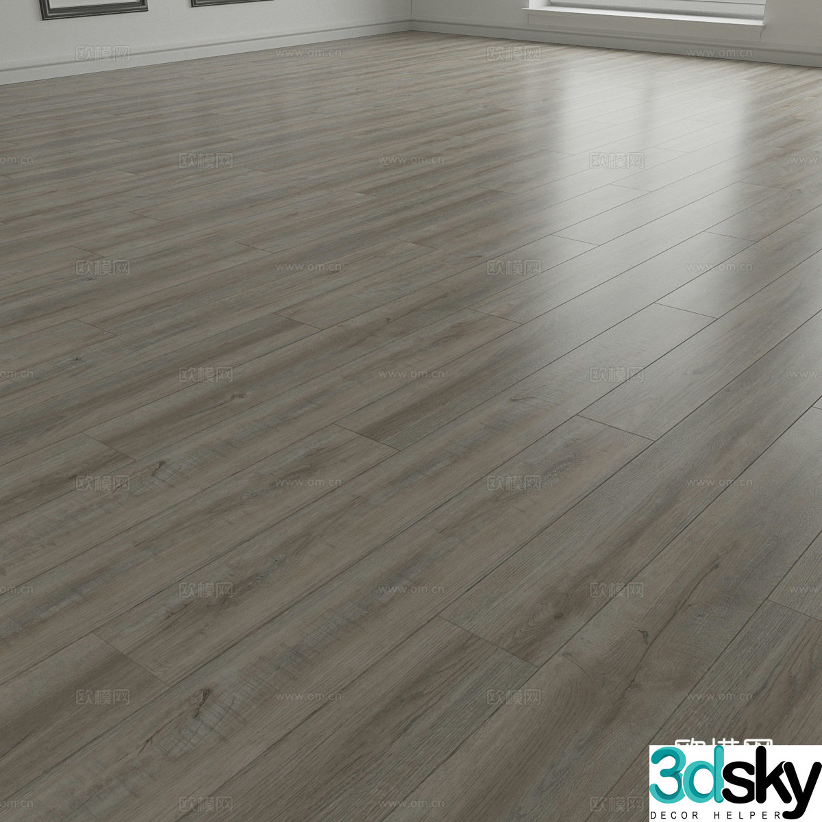 Modern wooden floor 3d model