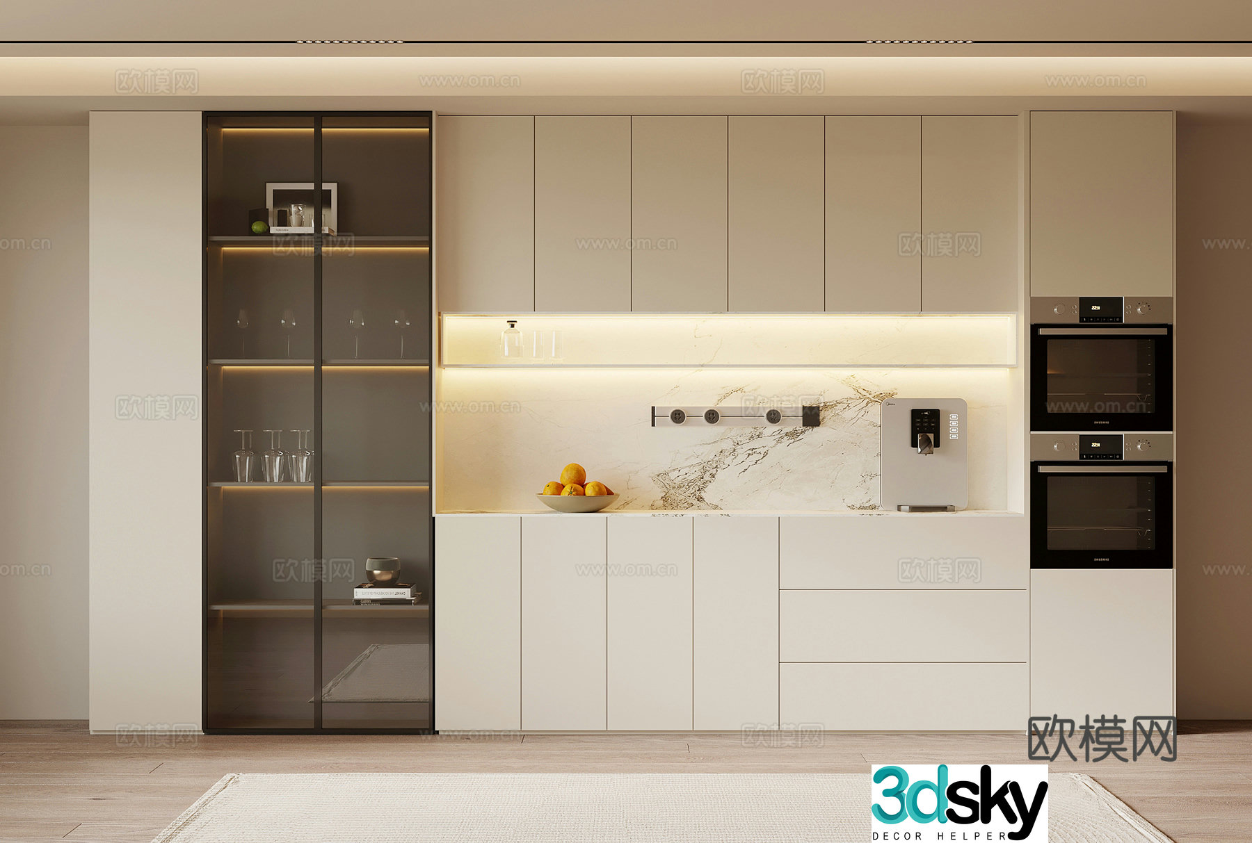 Modern wine cabinet sideboard 3d model