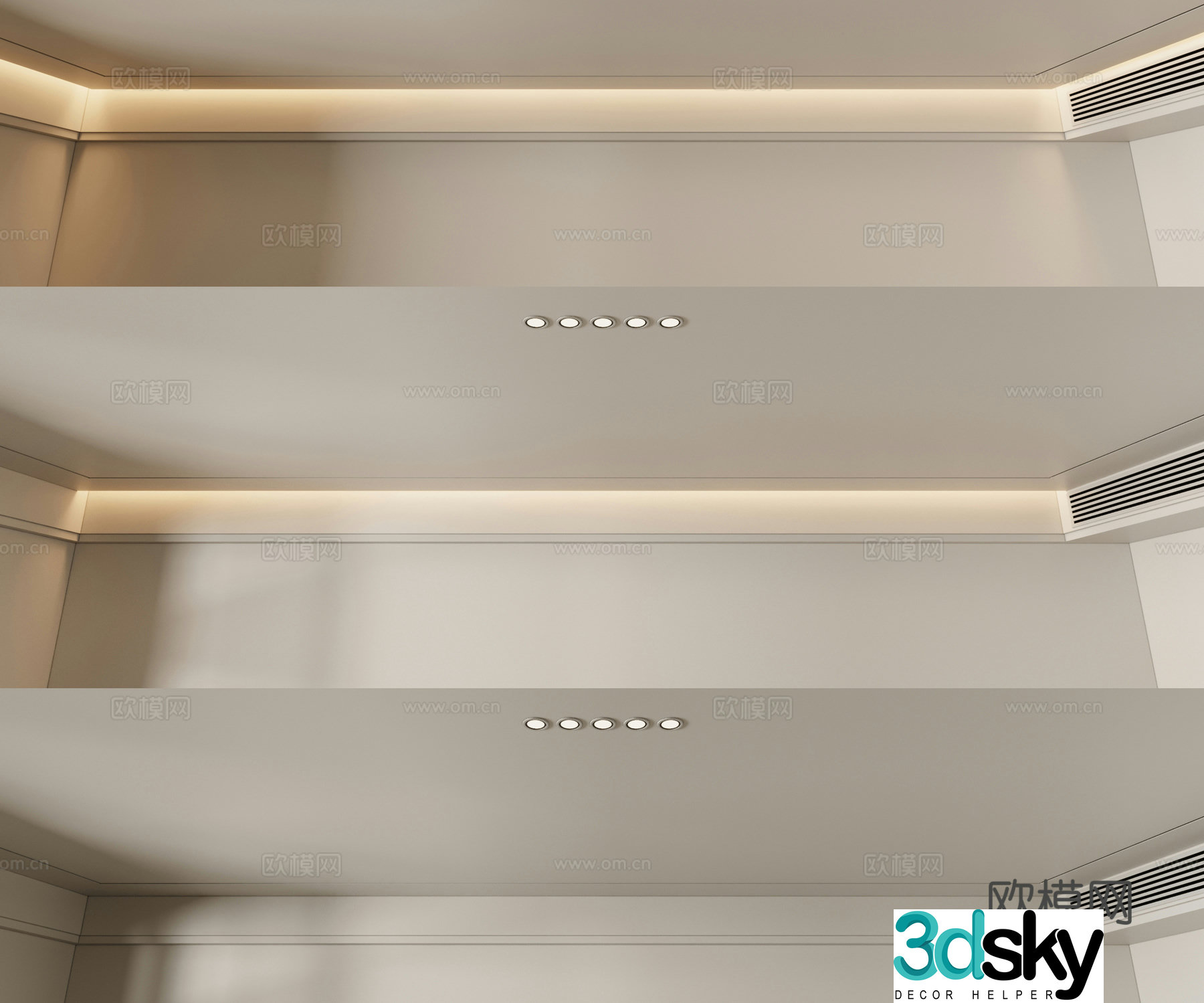 Modern suspended ceiling ceiling lamp 3d model