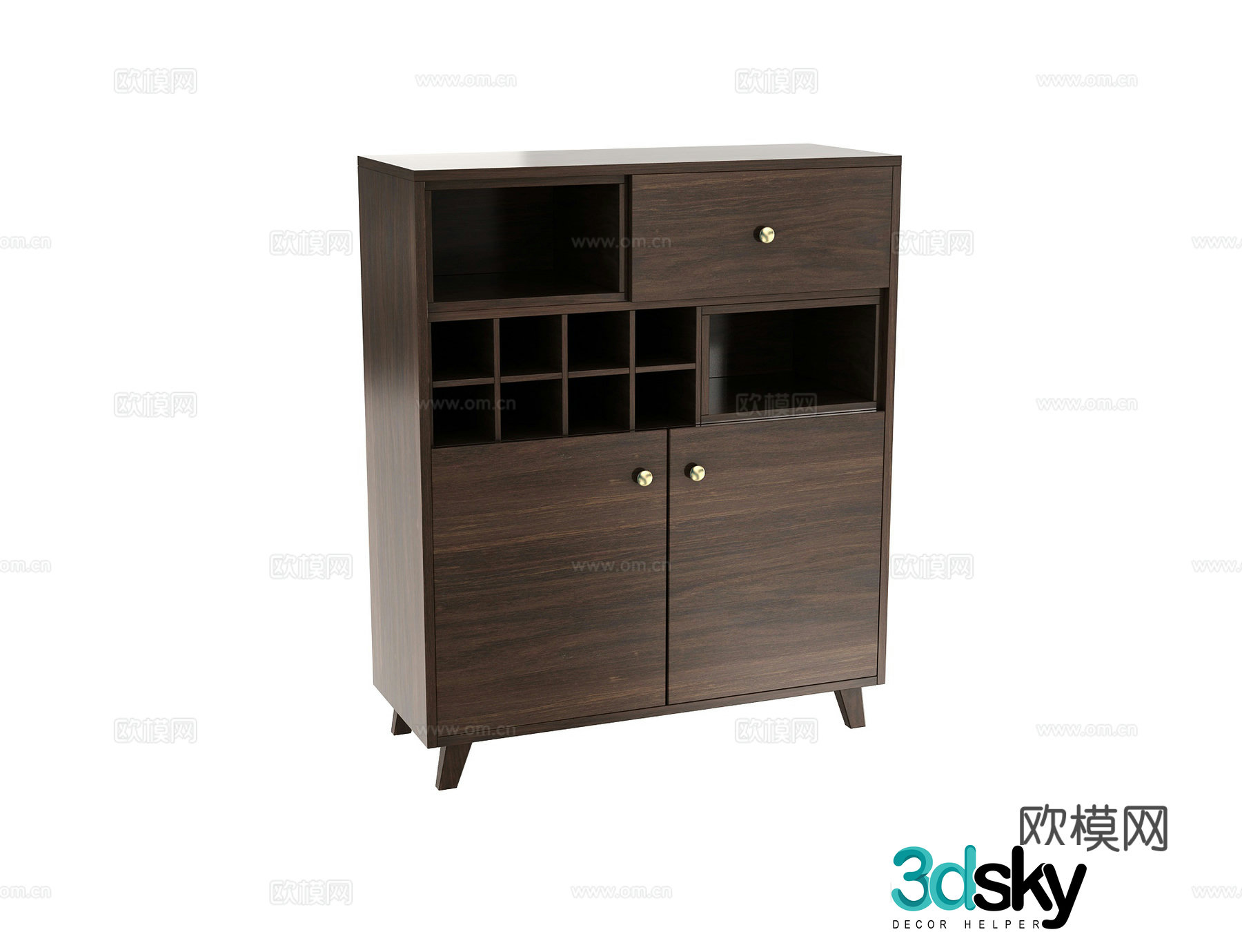 Log sideboard 3d model