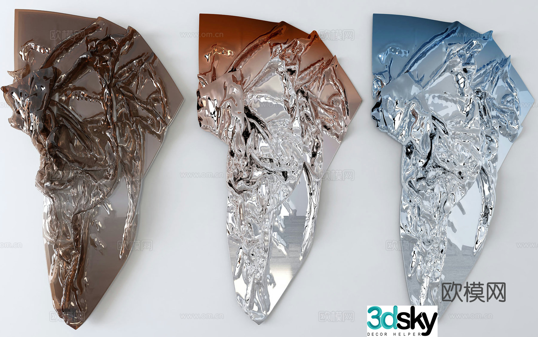 Three-dimensional stainless steel wall decoration hanging decoration 3D model