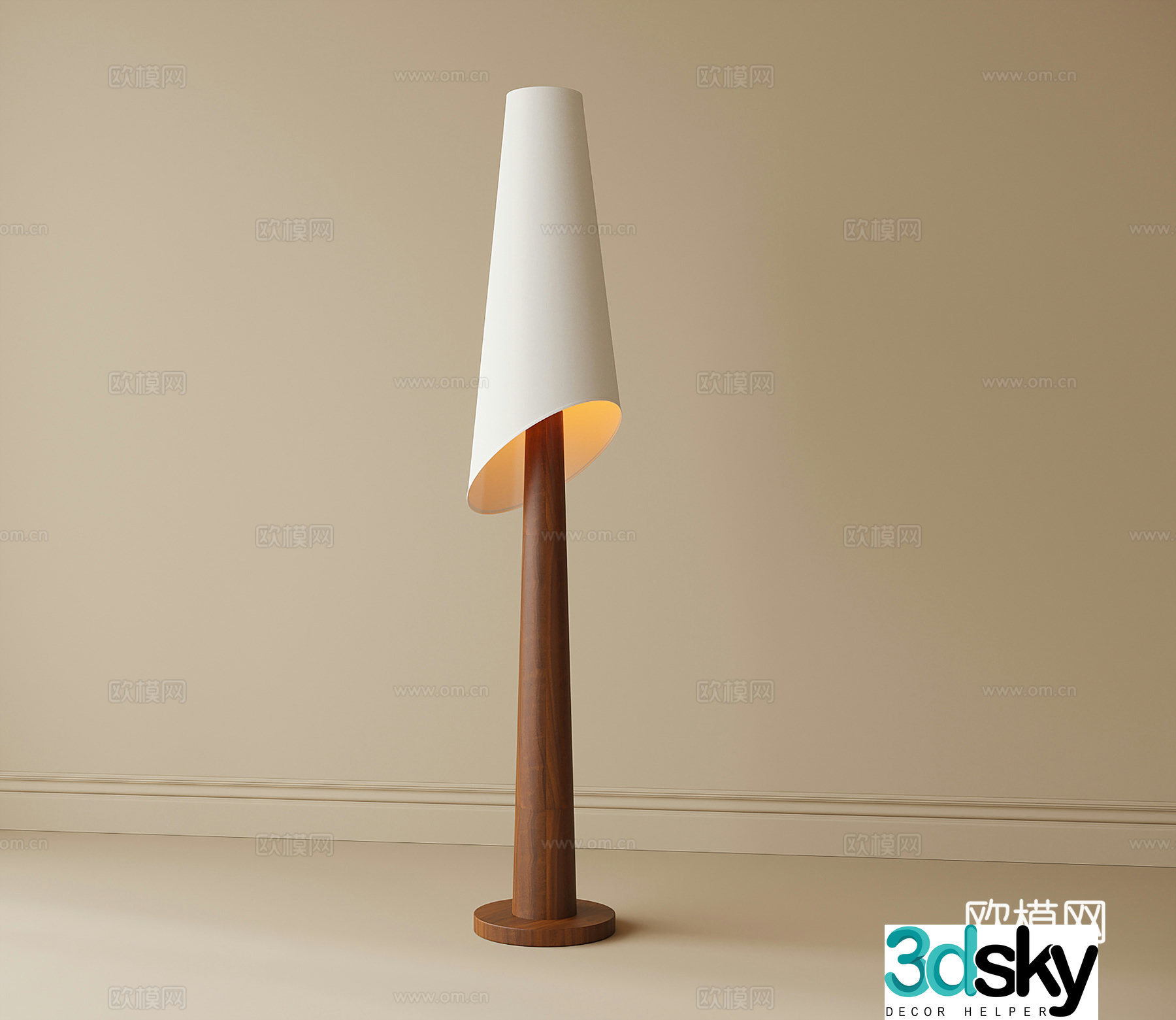 Medieval style floor lamp 3d model