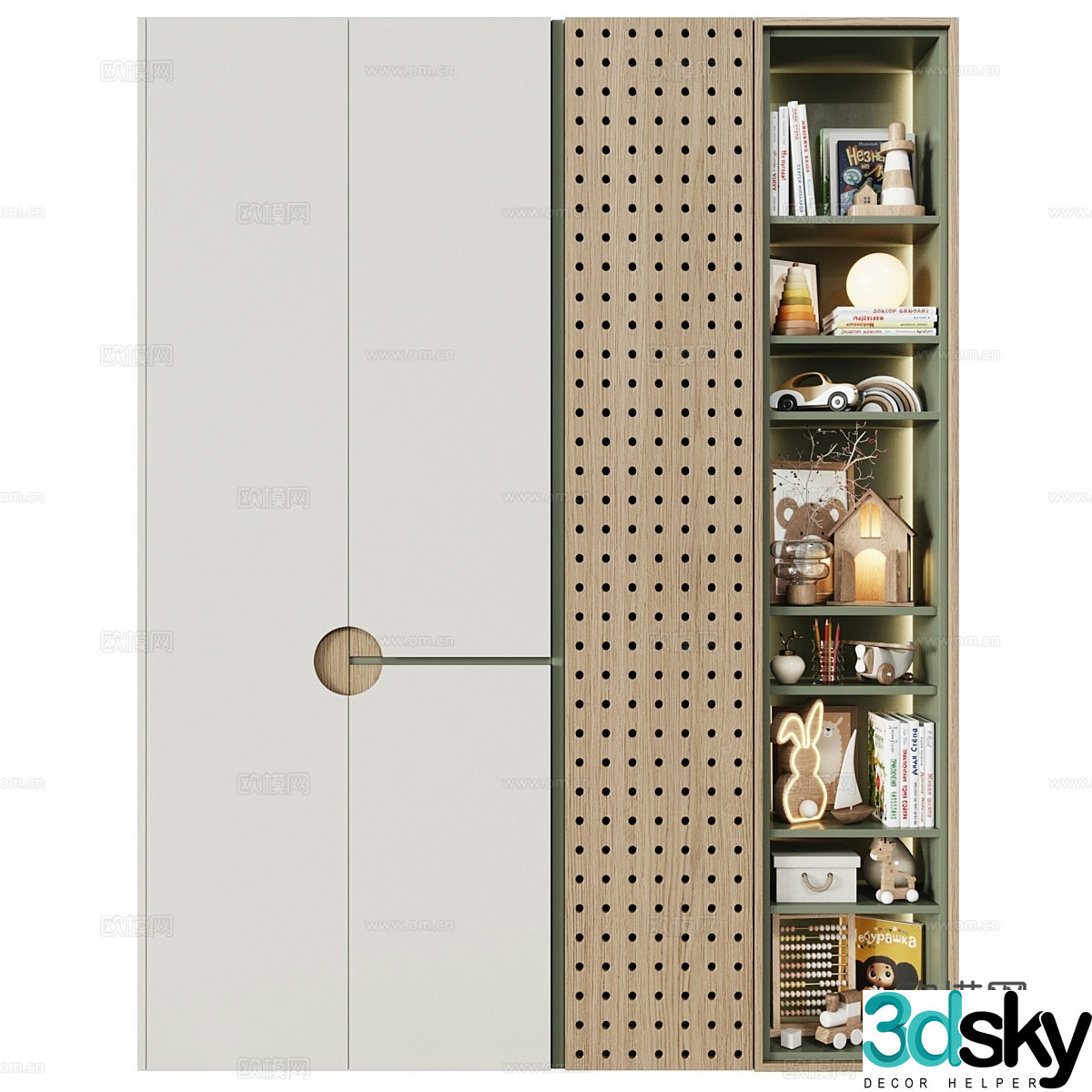 Modern children’s wardrobe 3d model