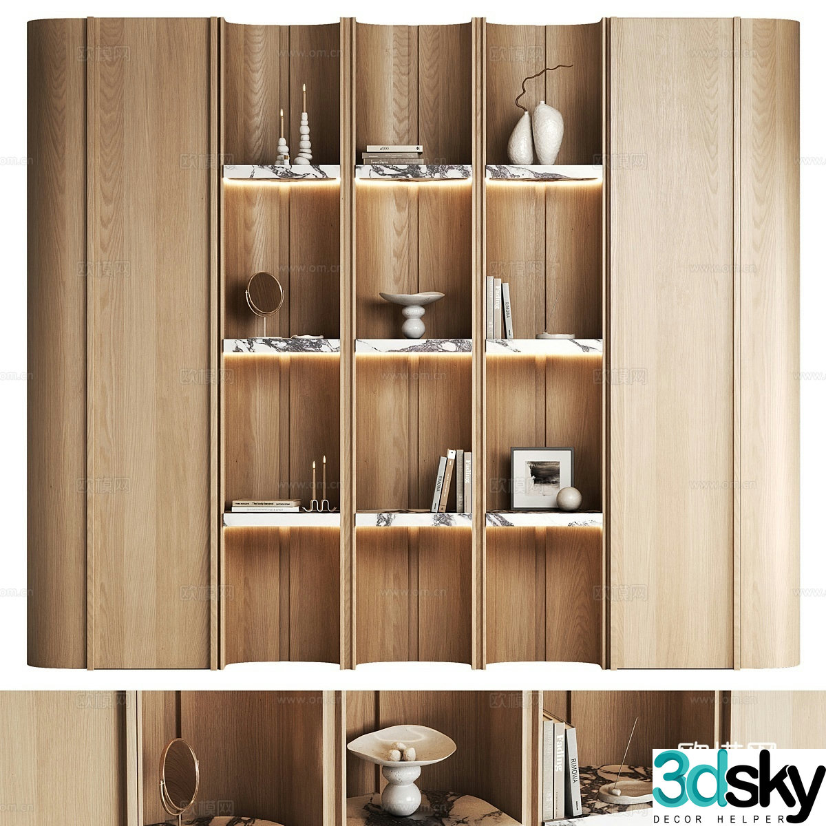 New Chinese style bookcase 3d model