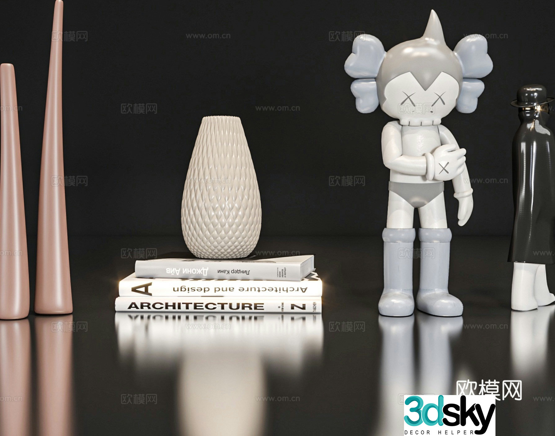 Decoration ornaments books crafts 3d model