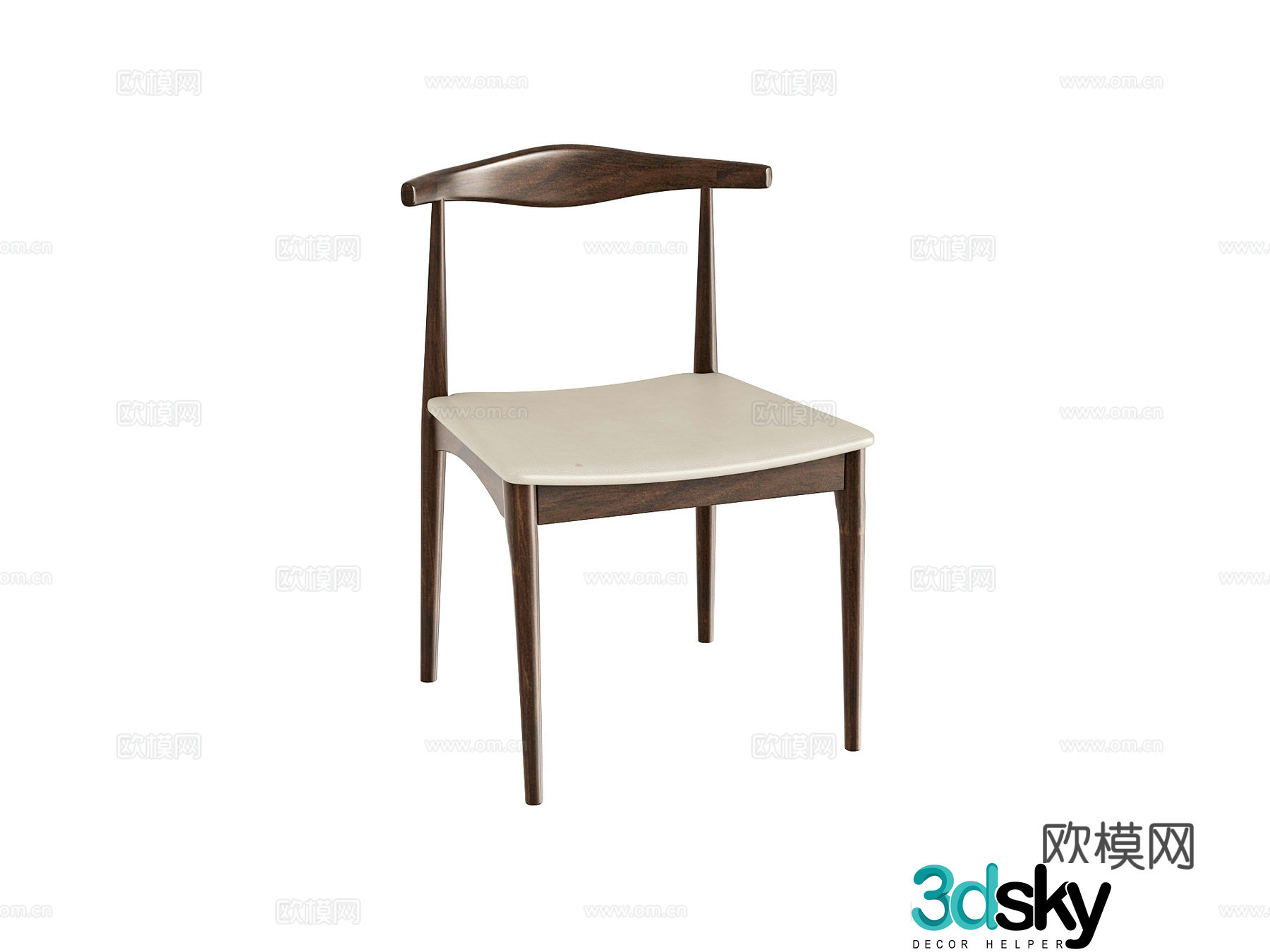 Single chair dining chair 3d model
