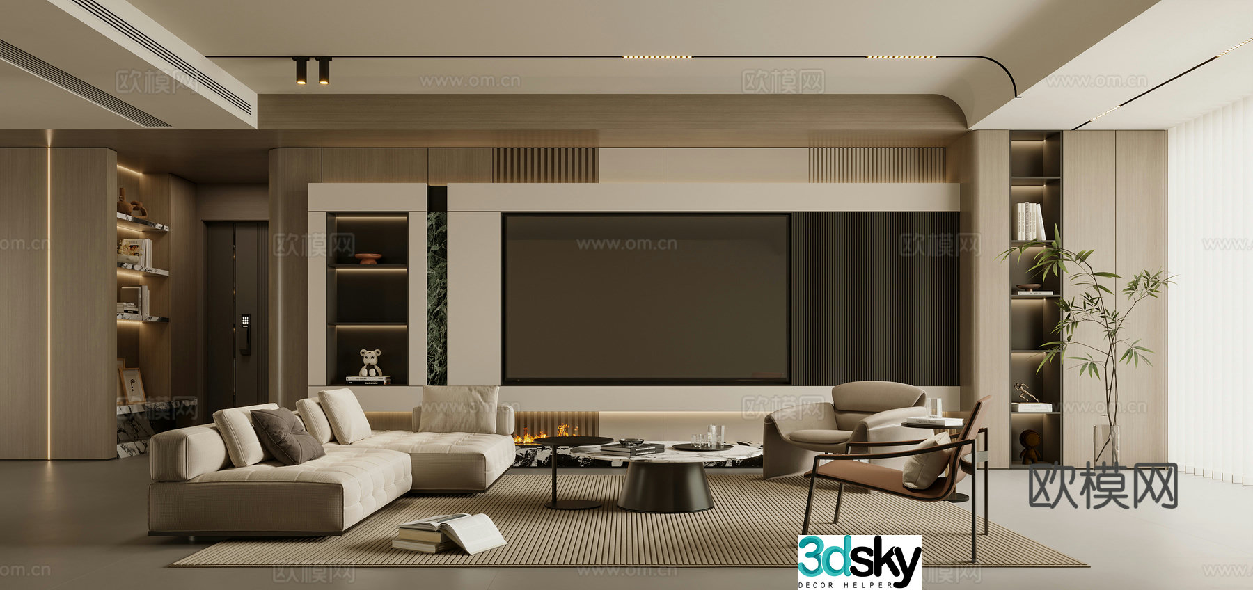 Modern living room 3d model