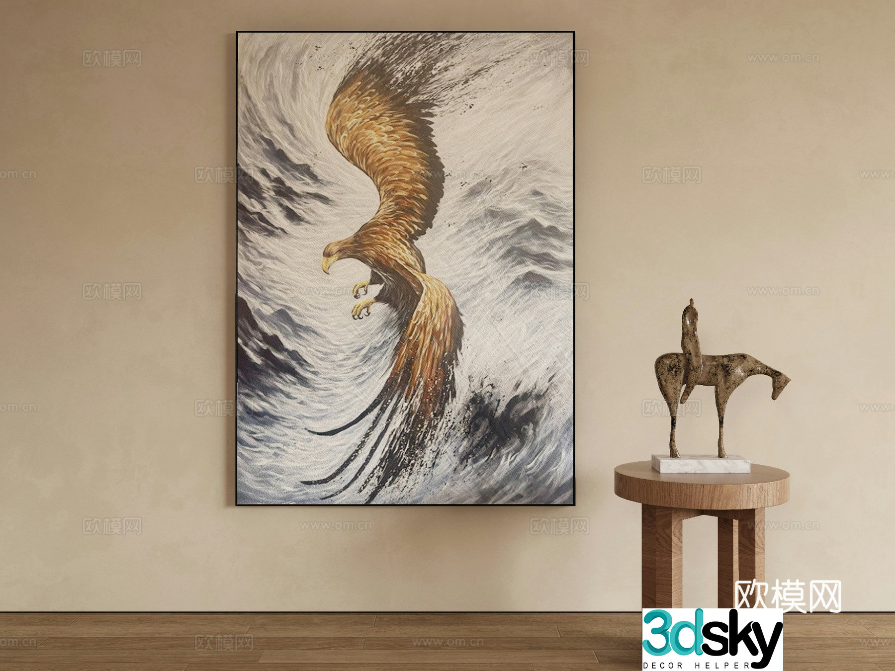 Modern animal painting decorative painting 3d model