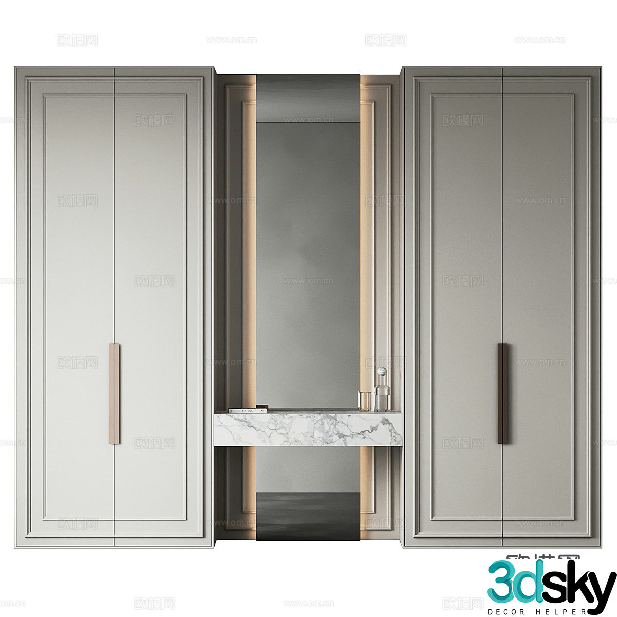 Modern wardrobe dresser 3d model