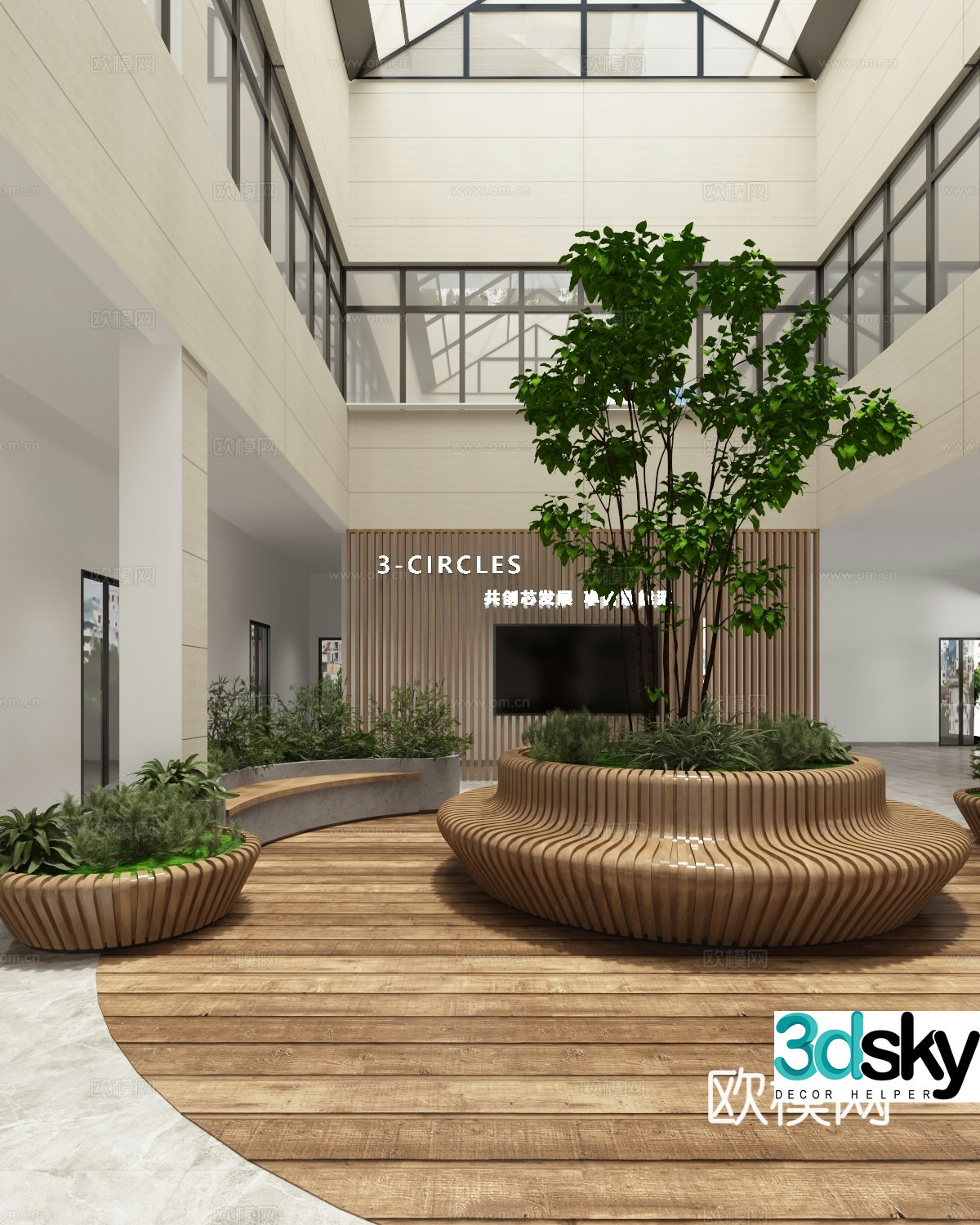 Modern office leisure area 3d model