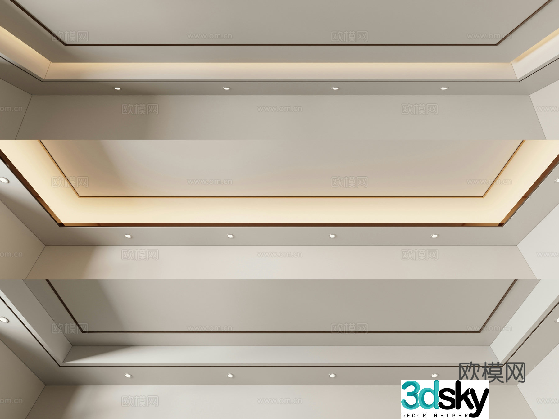 New Chinese style ceiling 3D model