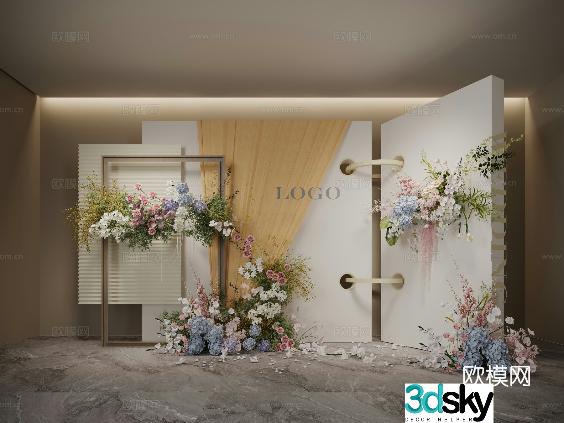 Wedding Flower Art Mei Chen Hydrangea 3D model