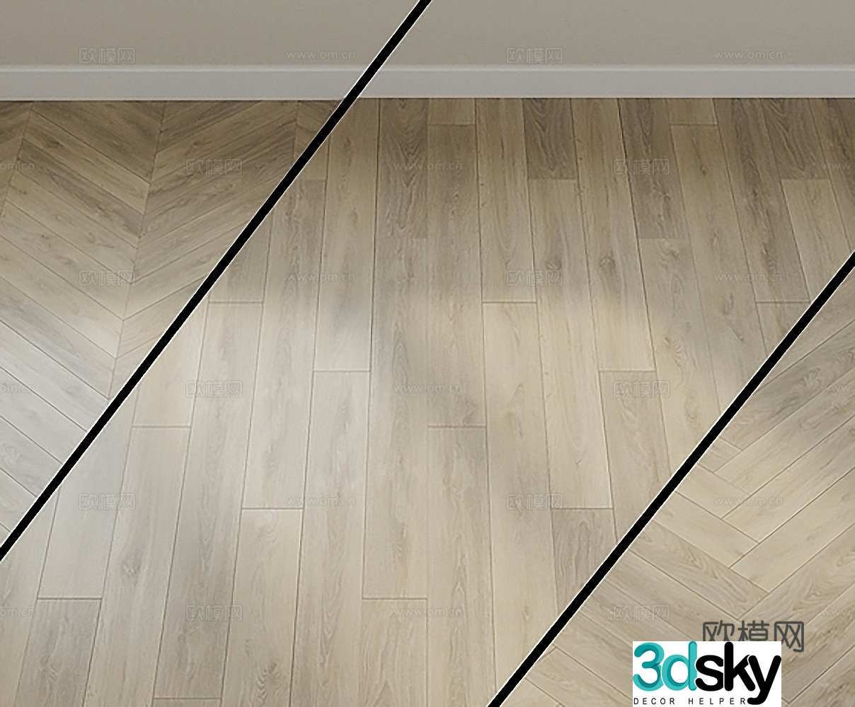 light color floor wooden floor 3d model