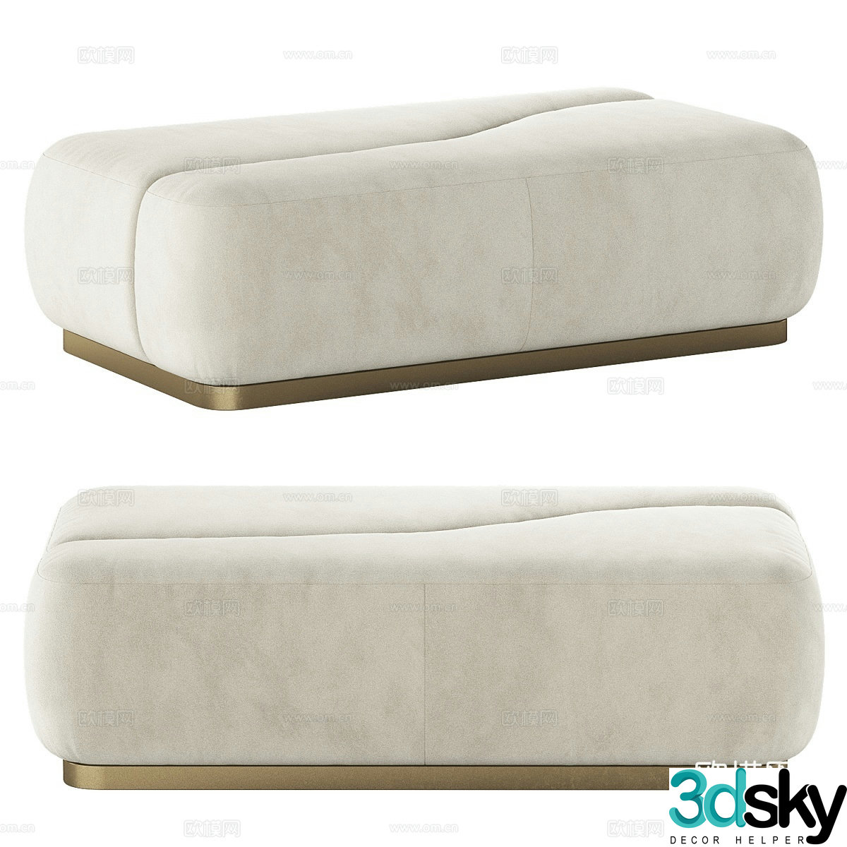 Modern footrest sofa stool 3d model