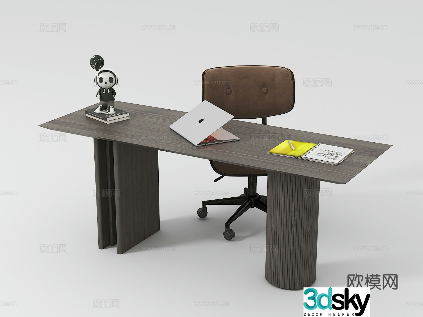Italian desk and chair 3d model