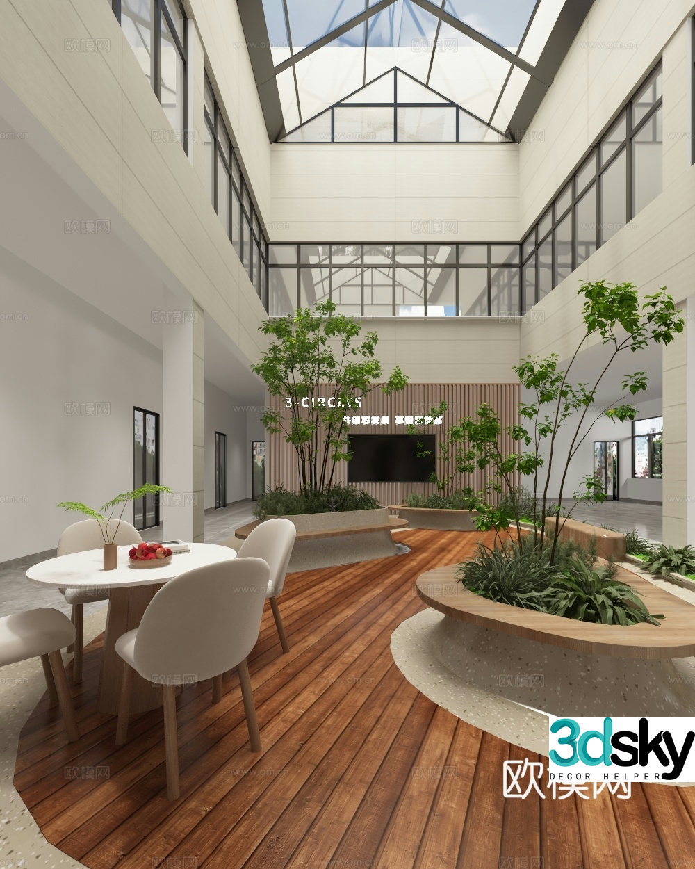 Modern office leisure area 3d model