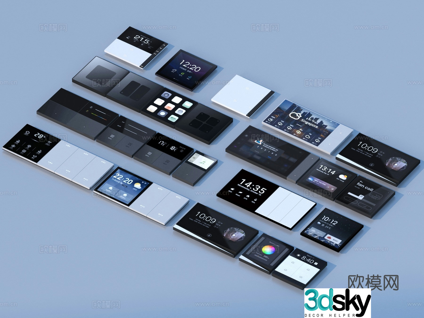 Smart switch control panel 3d model