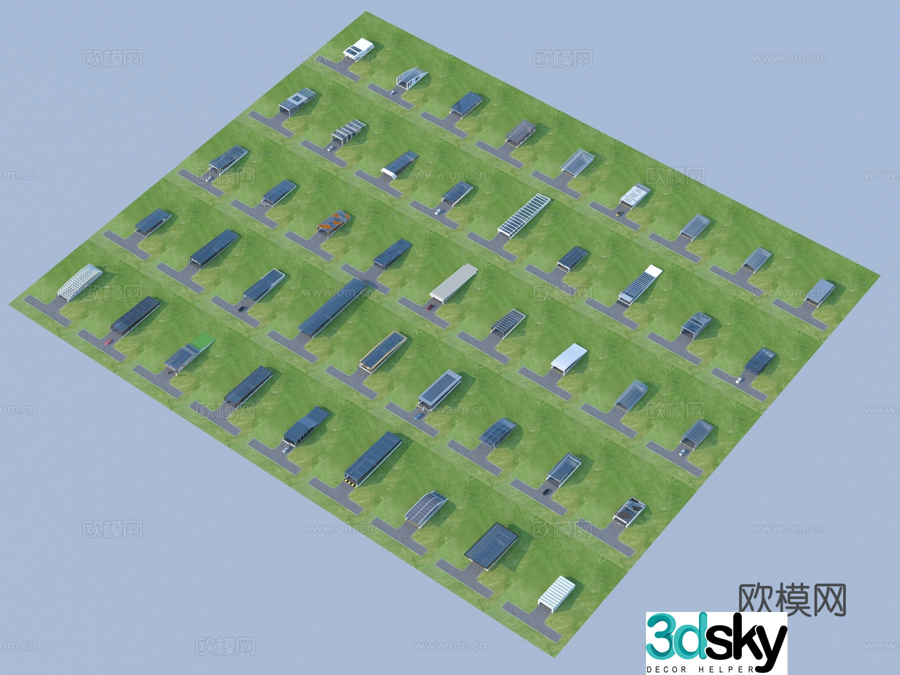 Underground garage parking lot entrance and exit 3D model