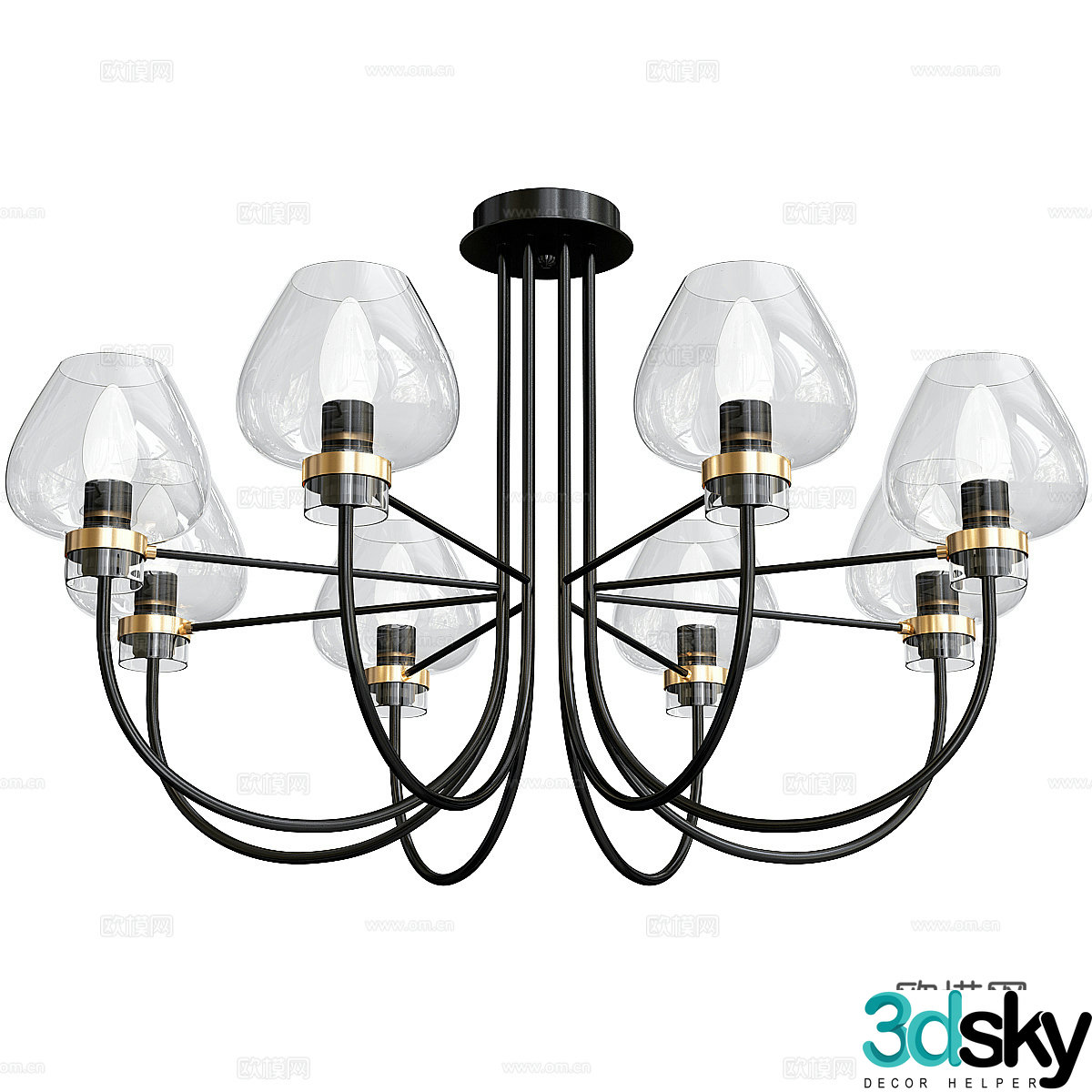 glass chandelier 3d model
