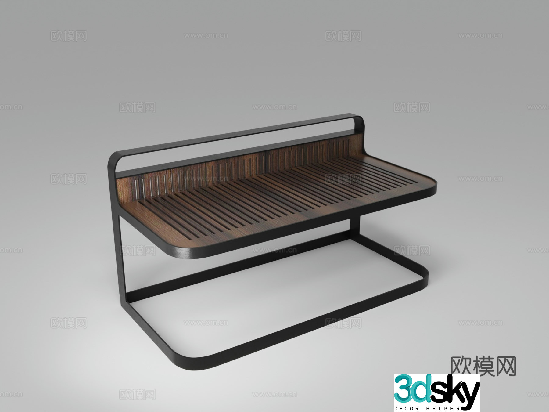 Public chair luggage rack 3d model